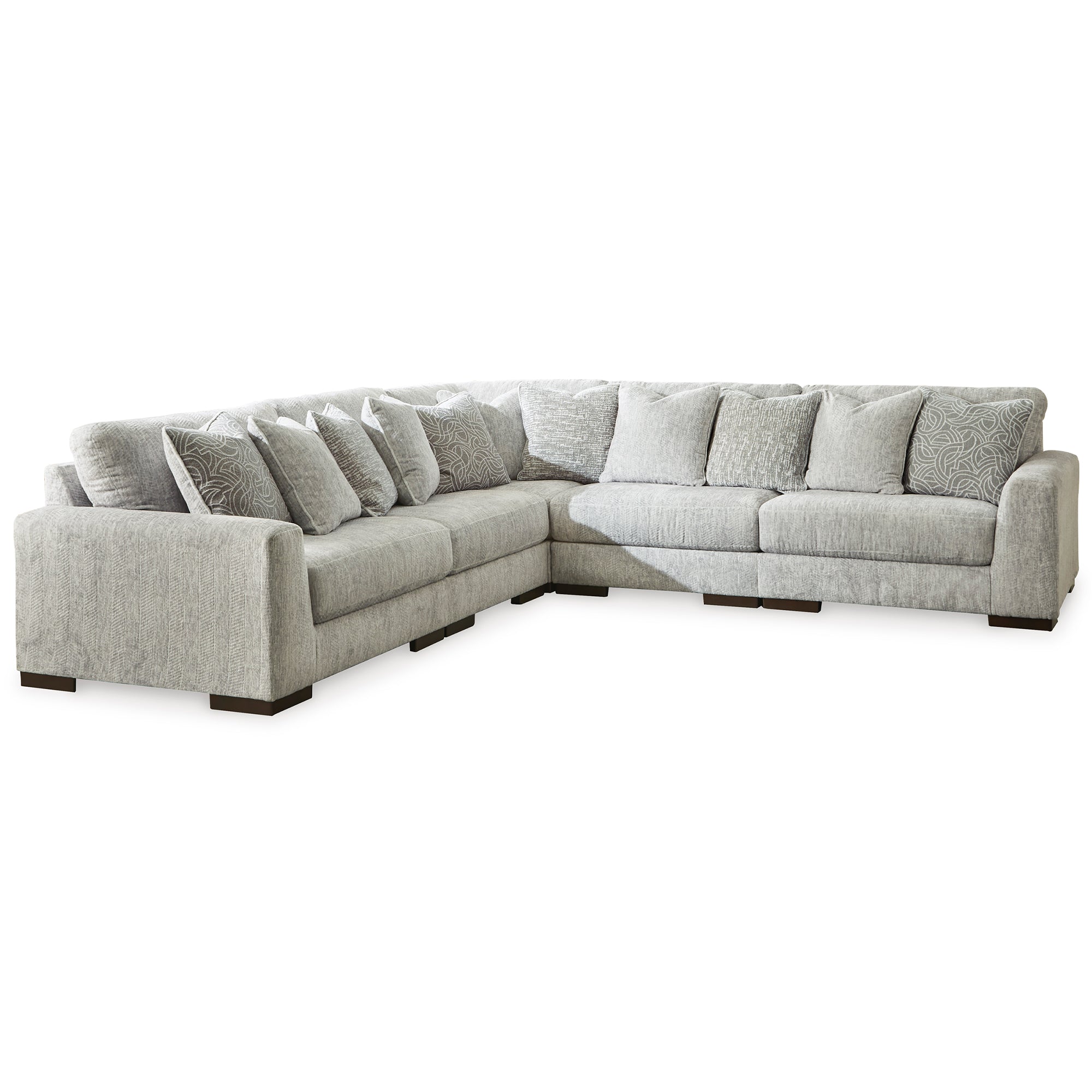 Regent Park 5-Piece Sectional in Pewter Color