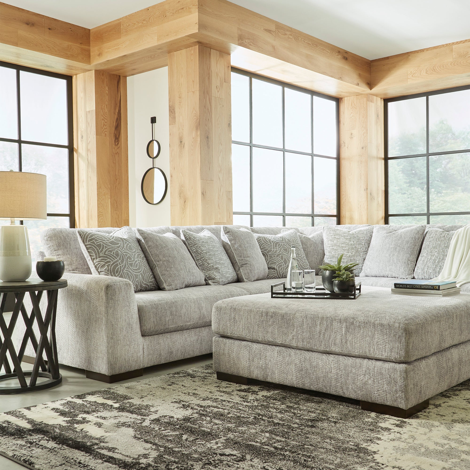 Regent Park 5-Piece Sectional in Pewter Color