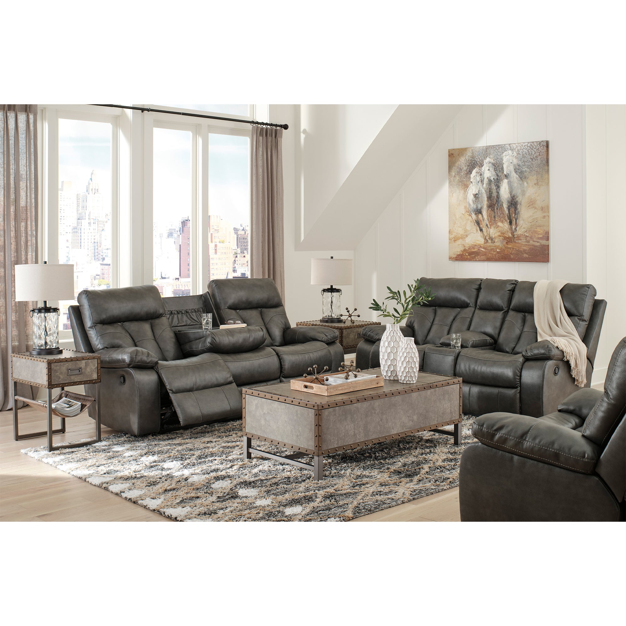 Willamen Quarry Manual Reclining Sofa and Loveseat