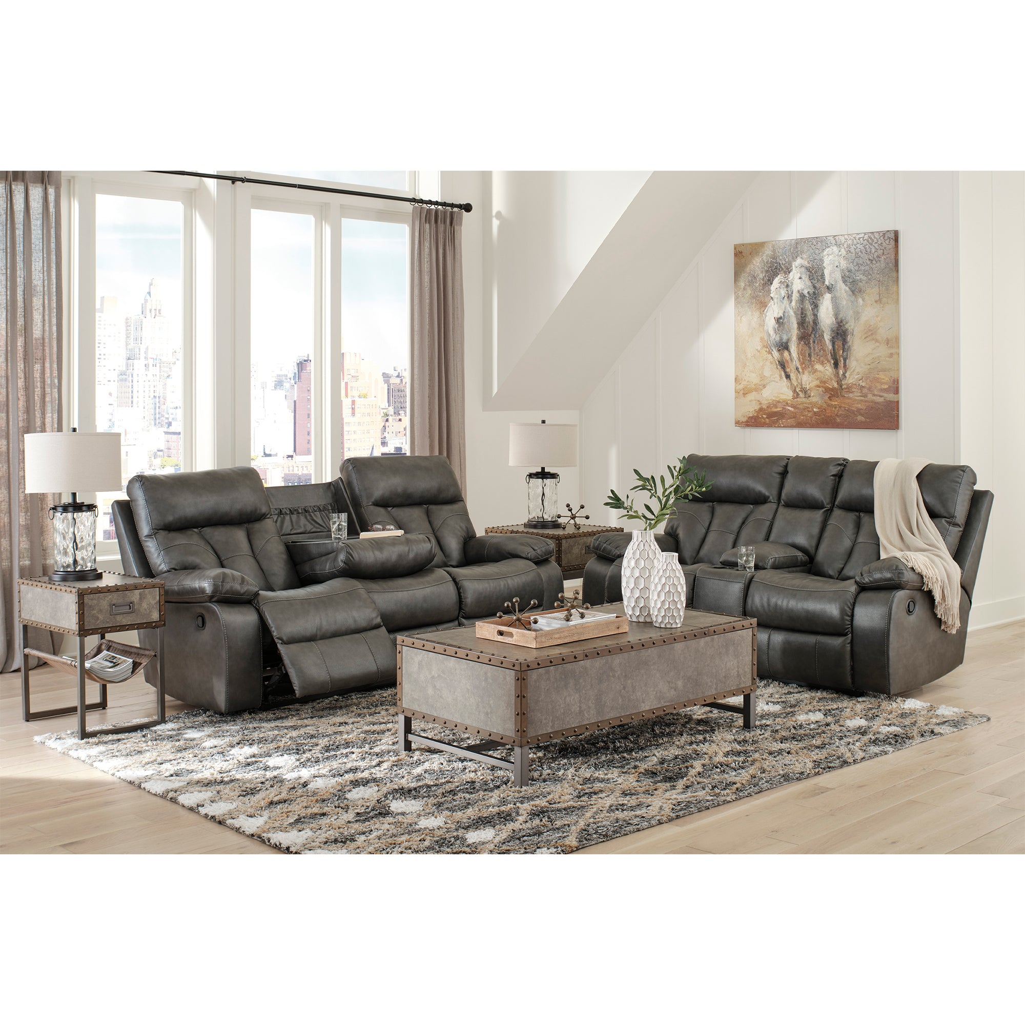 Willamen Quarry Manual Reclining Sofa and Loveseat