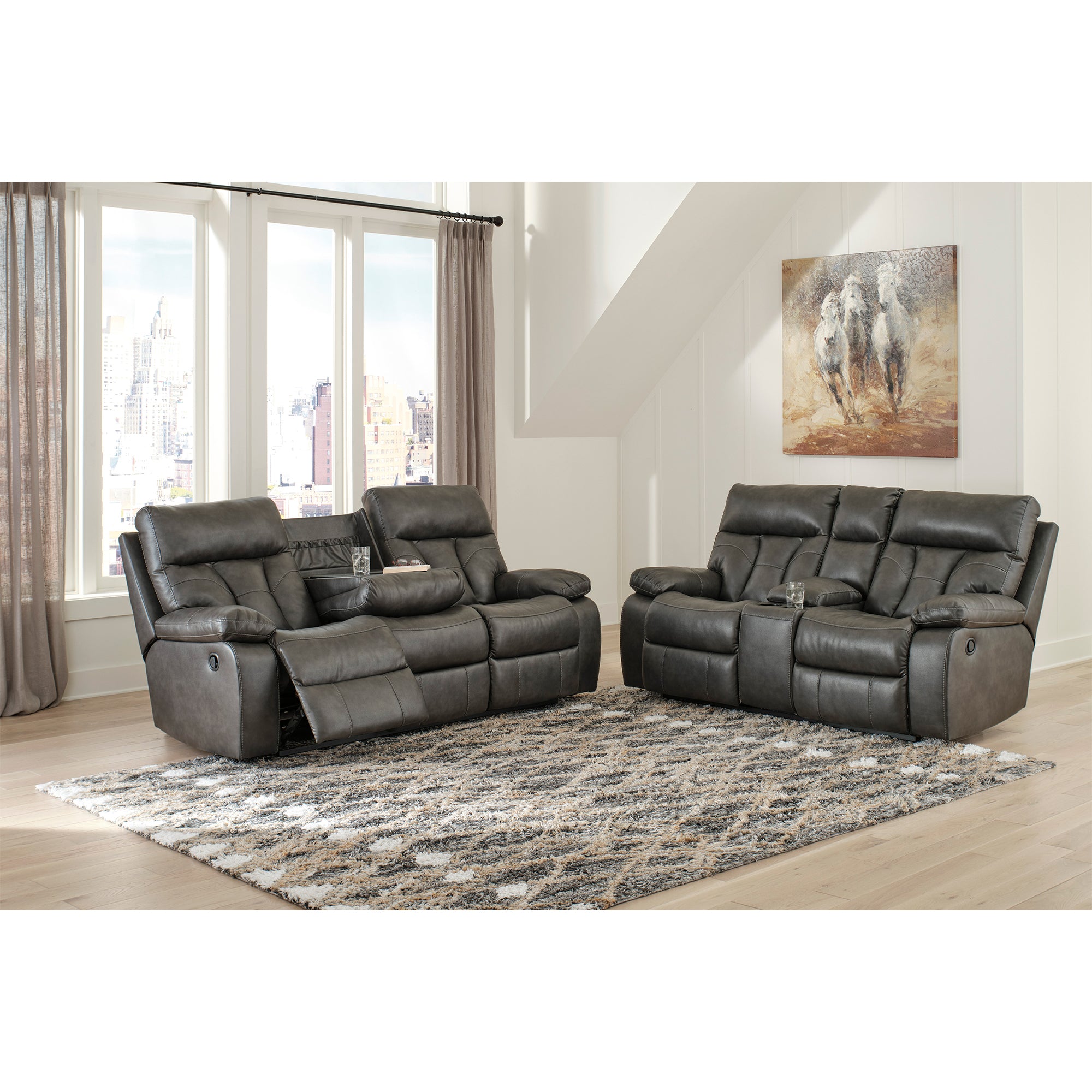 Willamen Quarry Manual Reclining Sofa and Loveseat