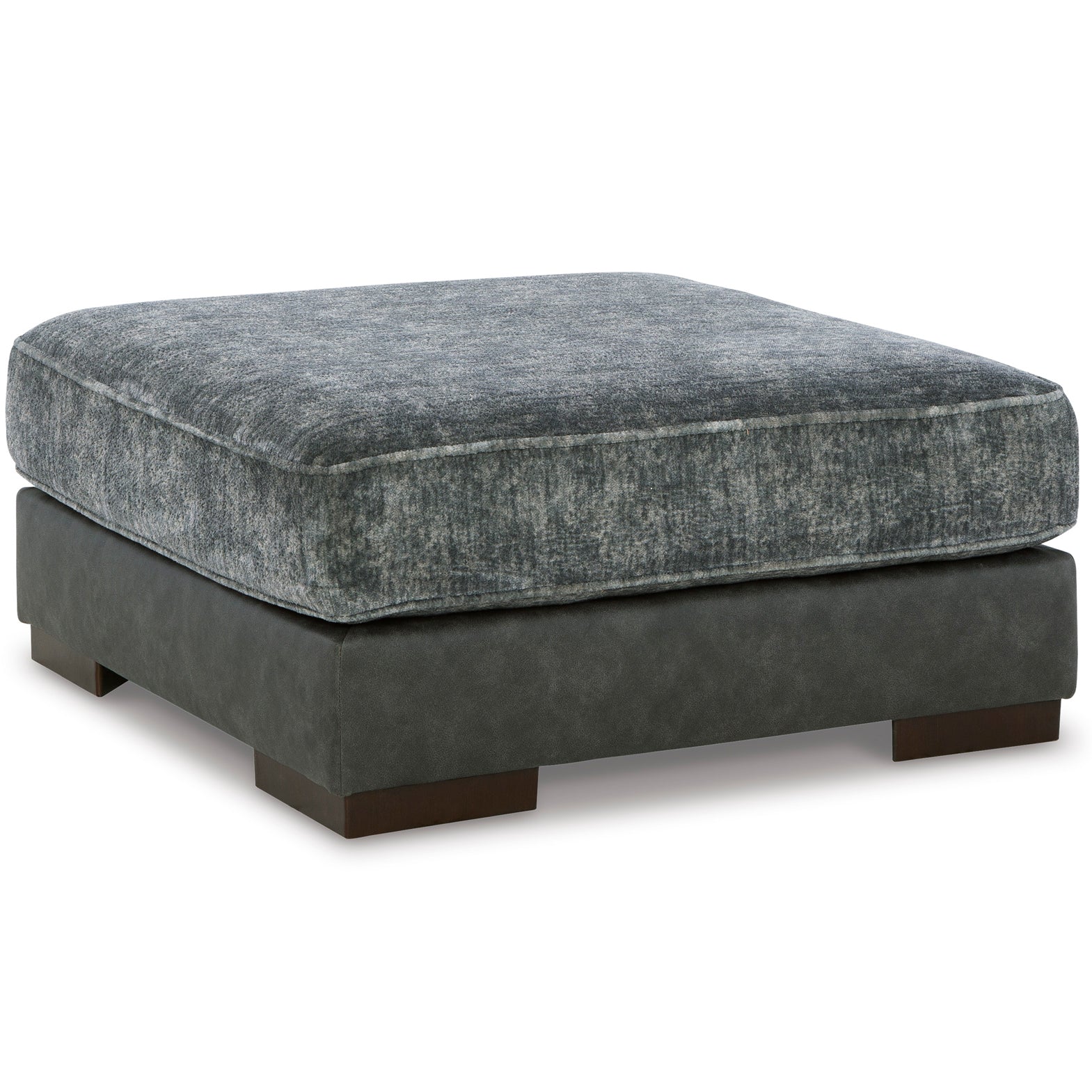 Larkstone Oversized Accent Ottoman in Pewter Color