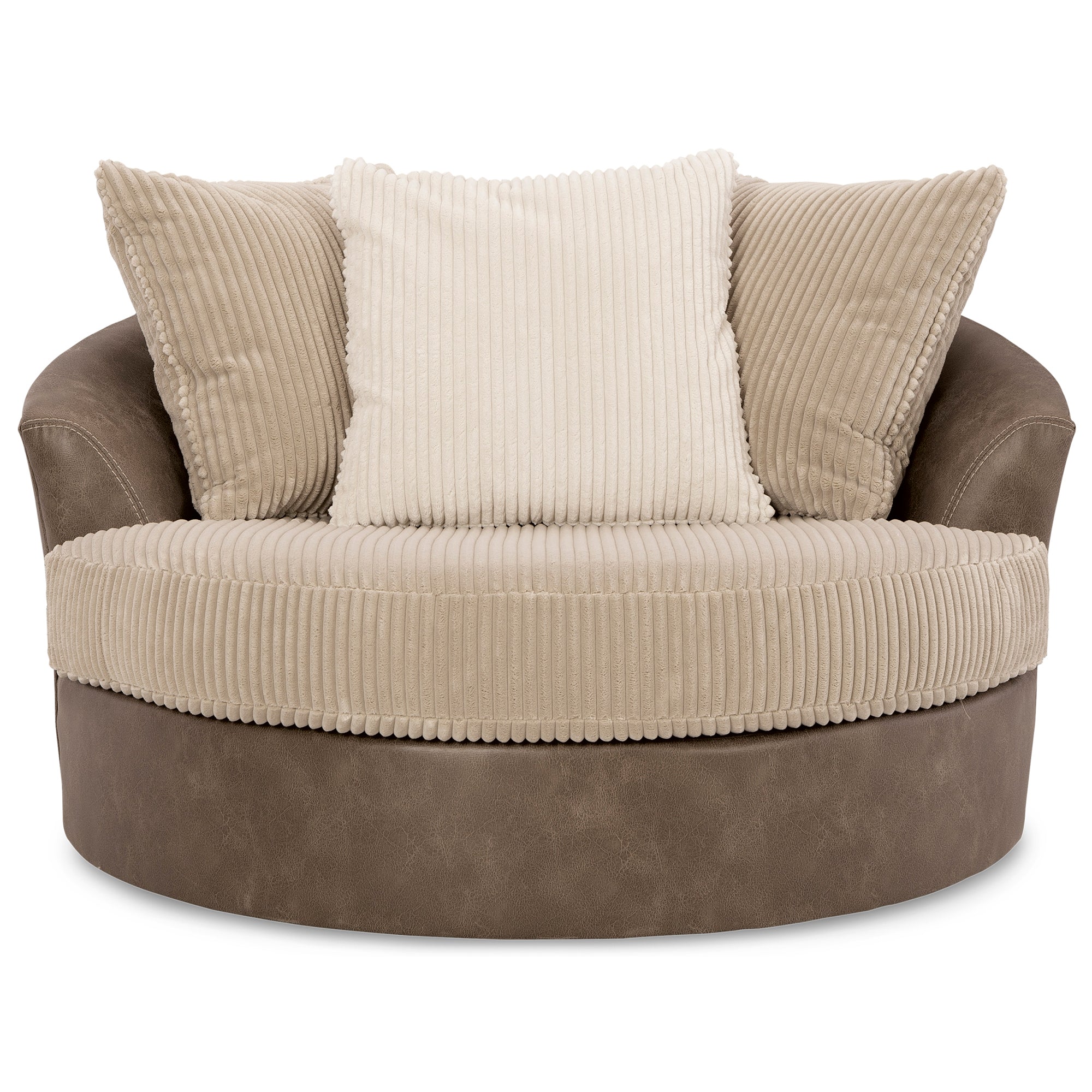 Keskin Oversized Swivel Accent Chair in Sand Color