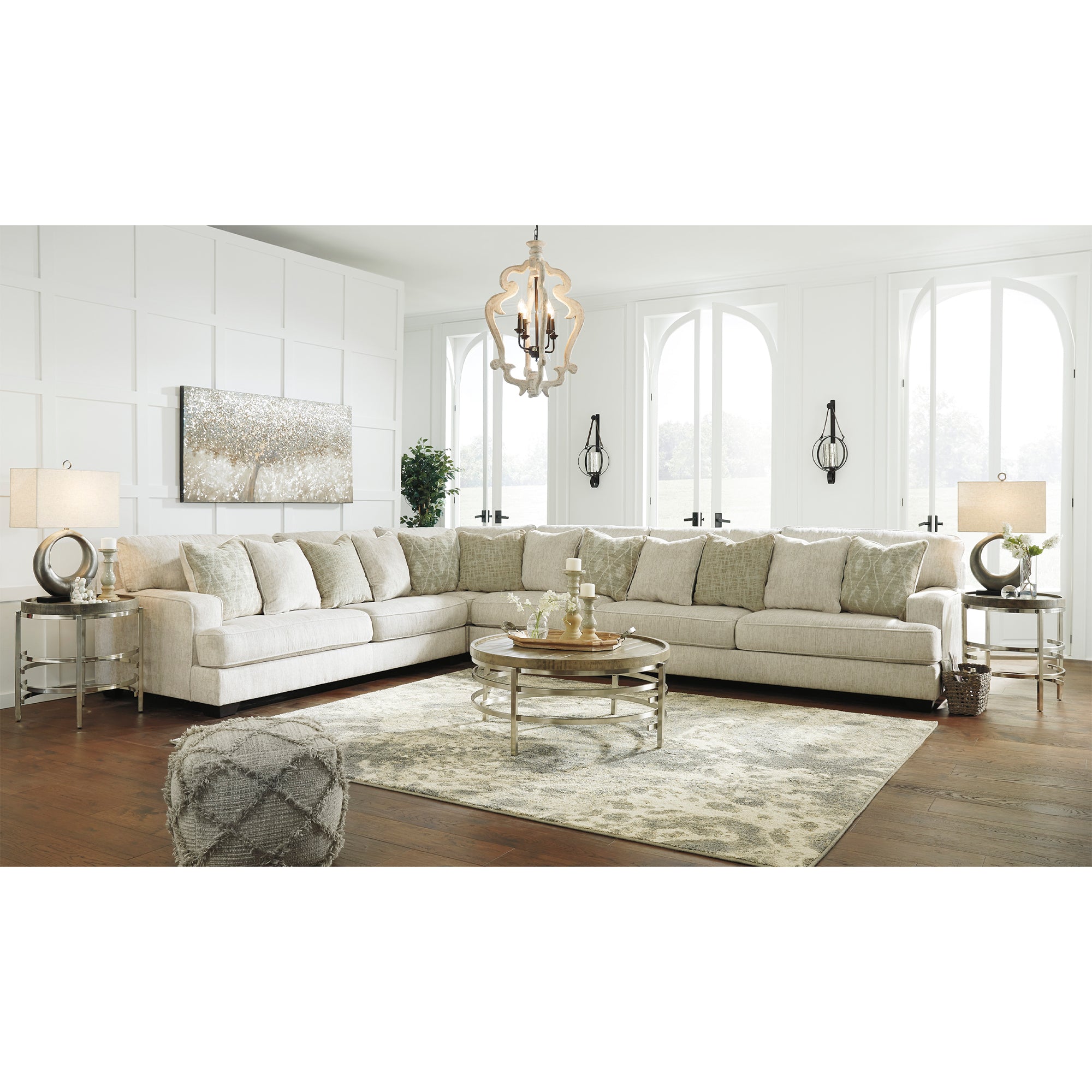 Rawcliffe 4-Piece Sectional in Parchment Color