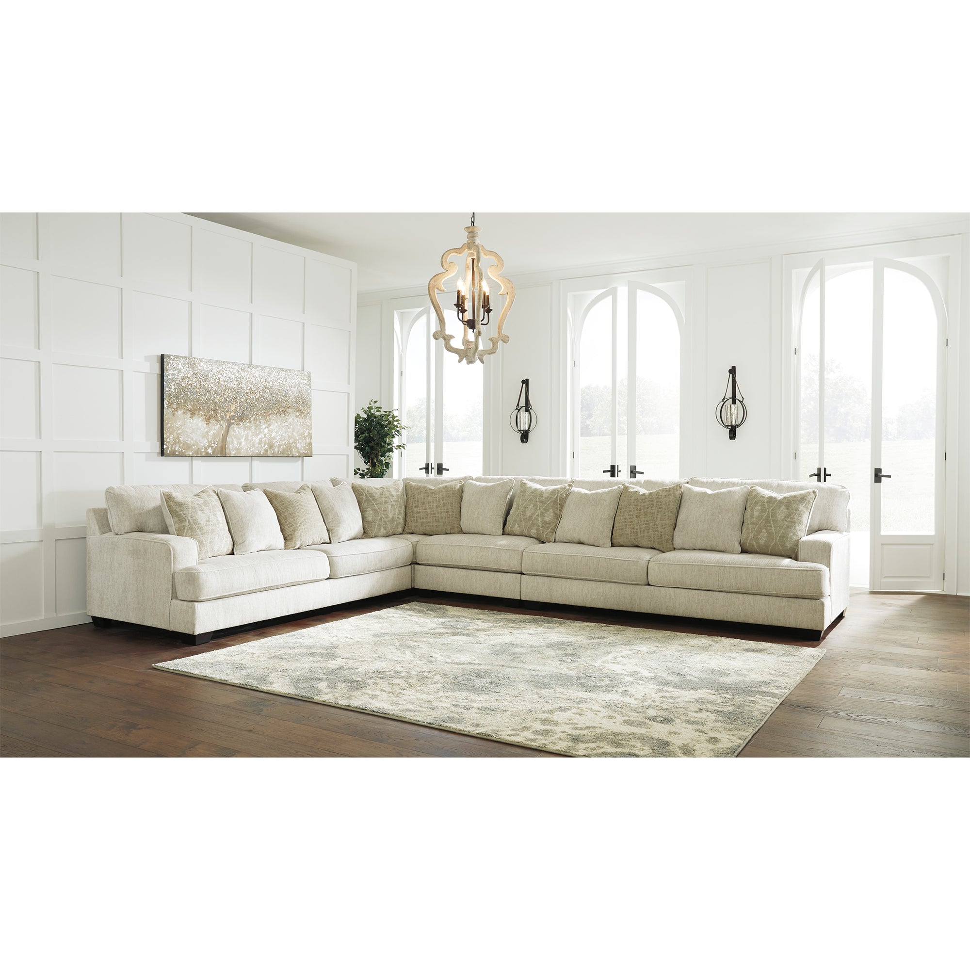 Rawcliffe 4-Piece Sectional in Parchment Color