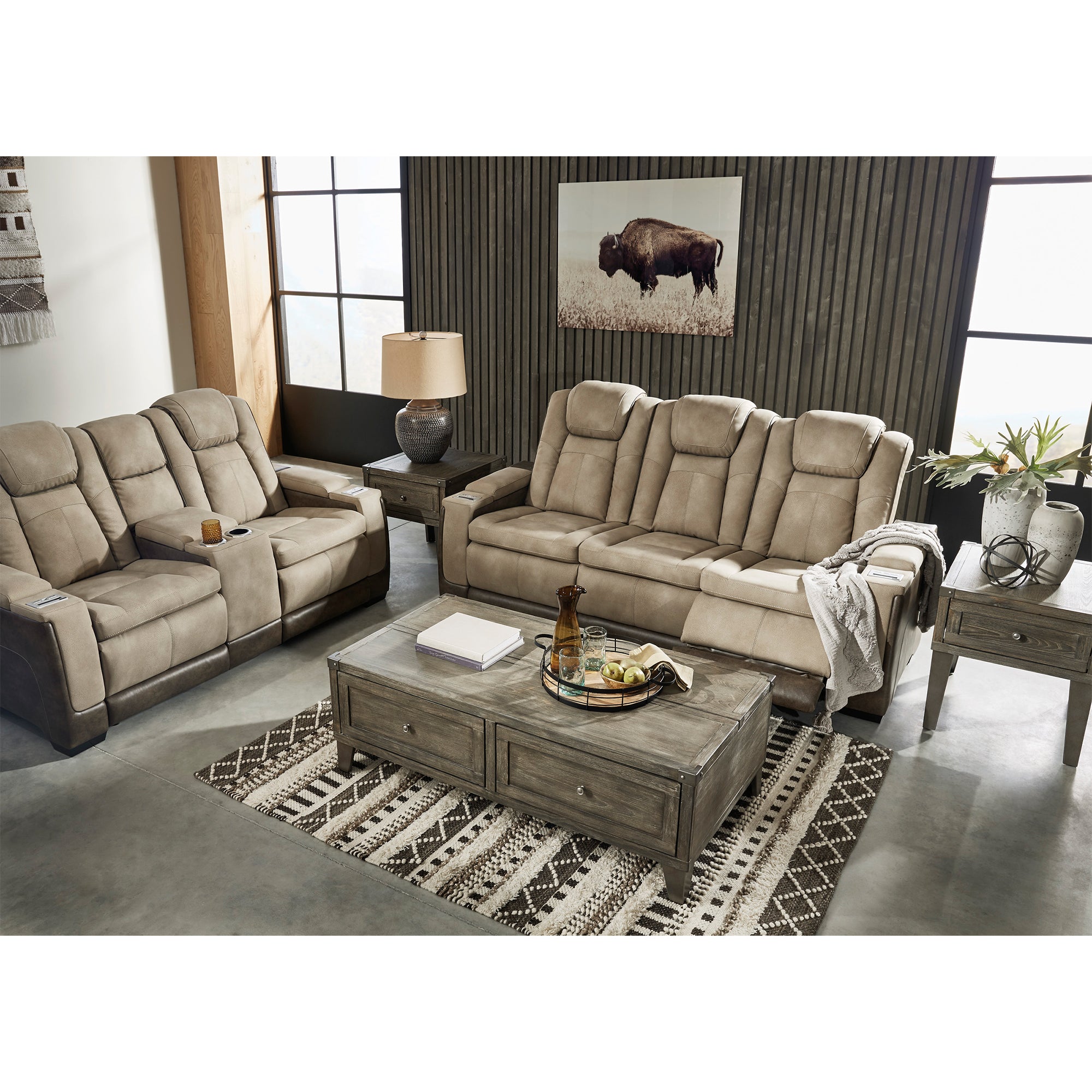 Next-Gen DuraPella Power Reclining Loveseat with Console