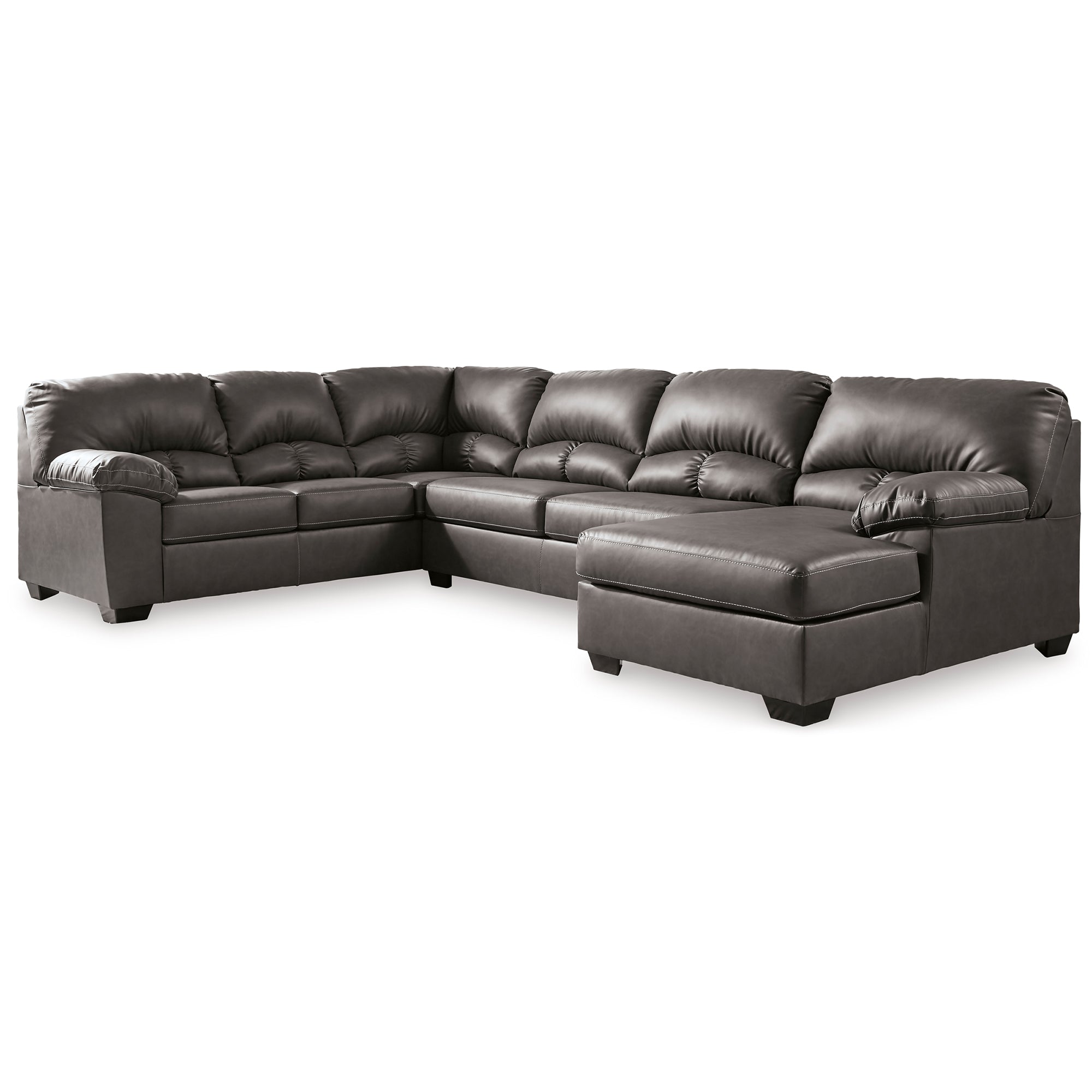 Aberton 3-Piece Sectional with Chaise in Gray Color