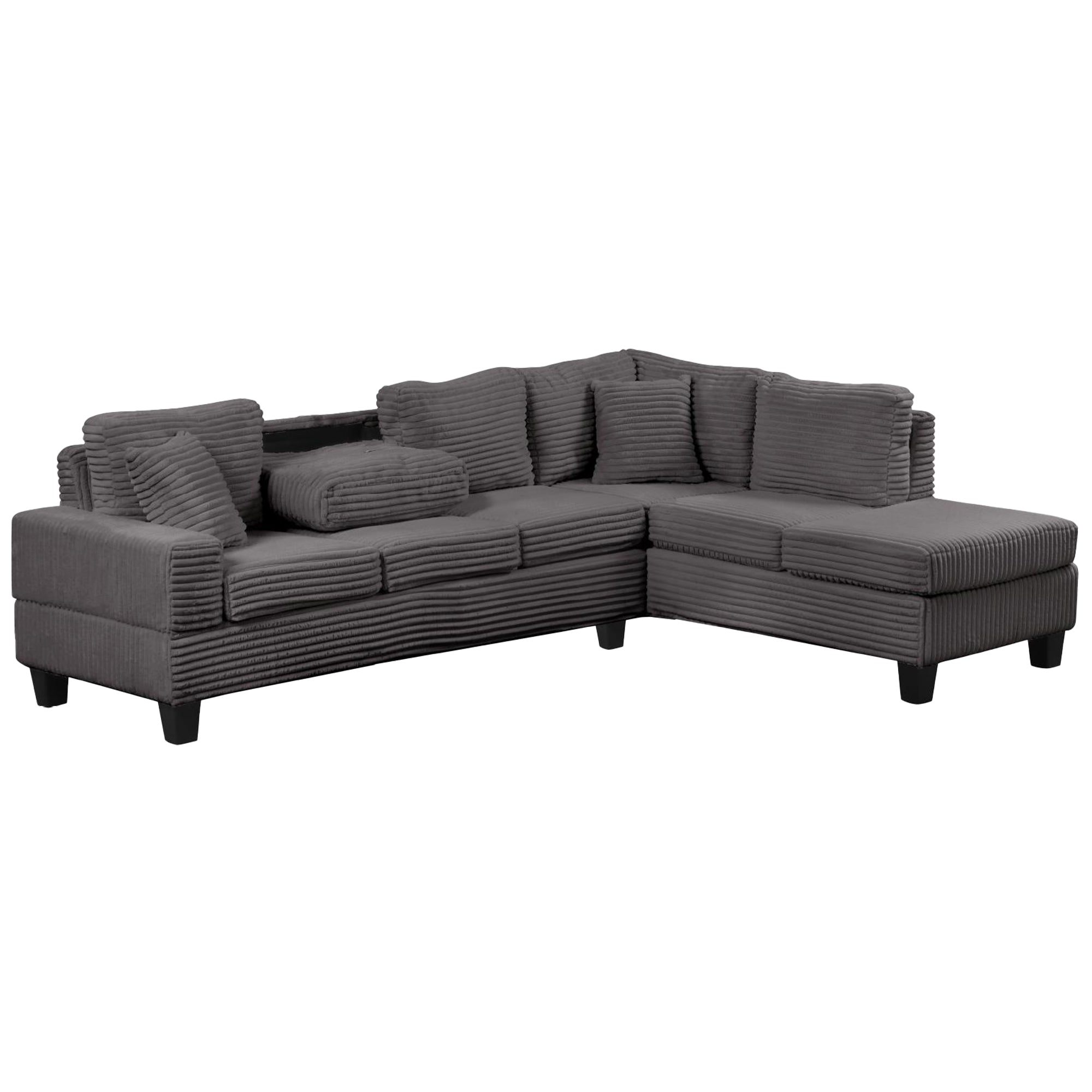 ComfyNest Sectional With Storage Ottoman