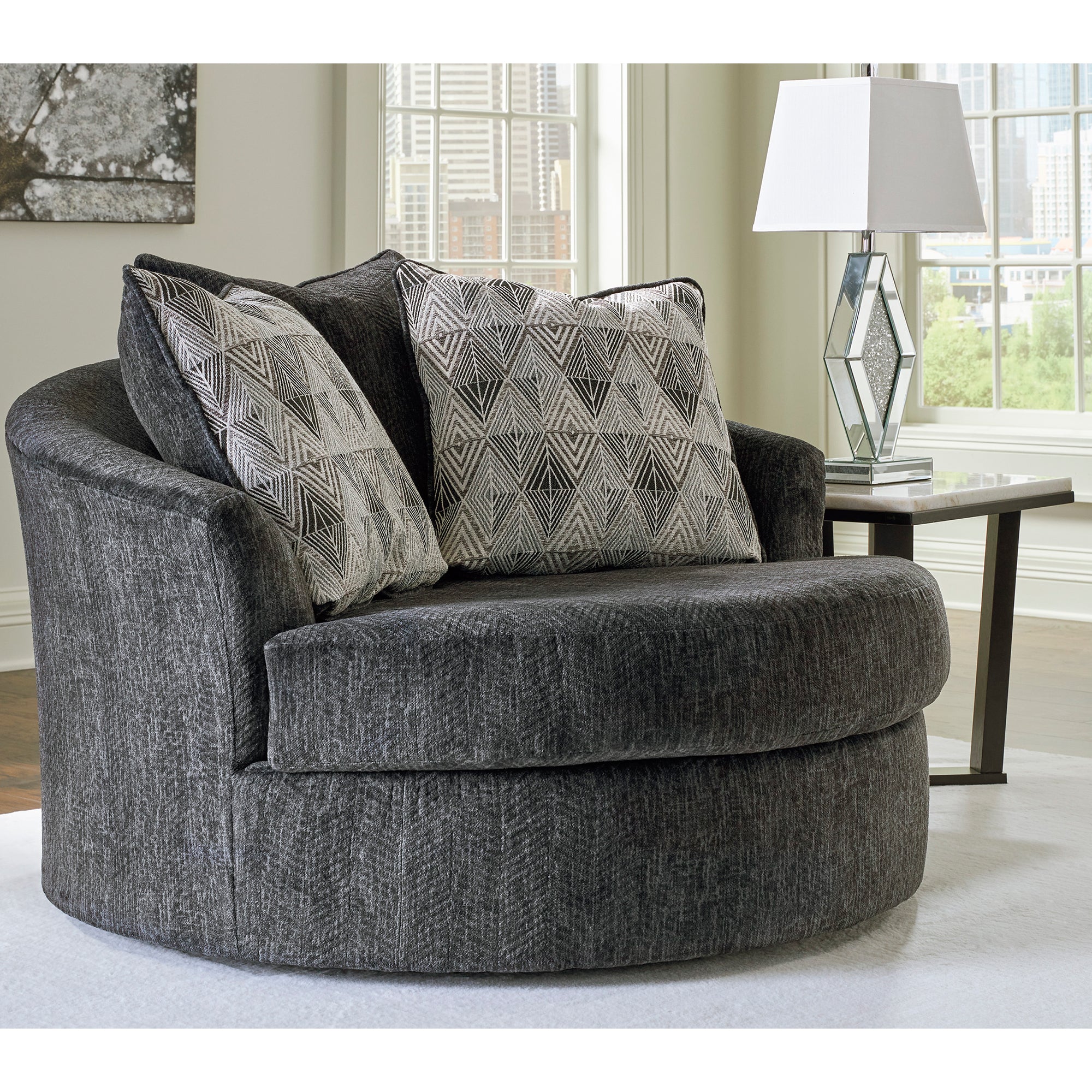 Biddeford Oversized Swivel Accent Chair