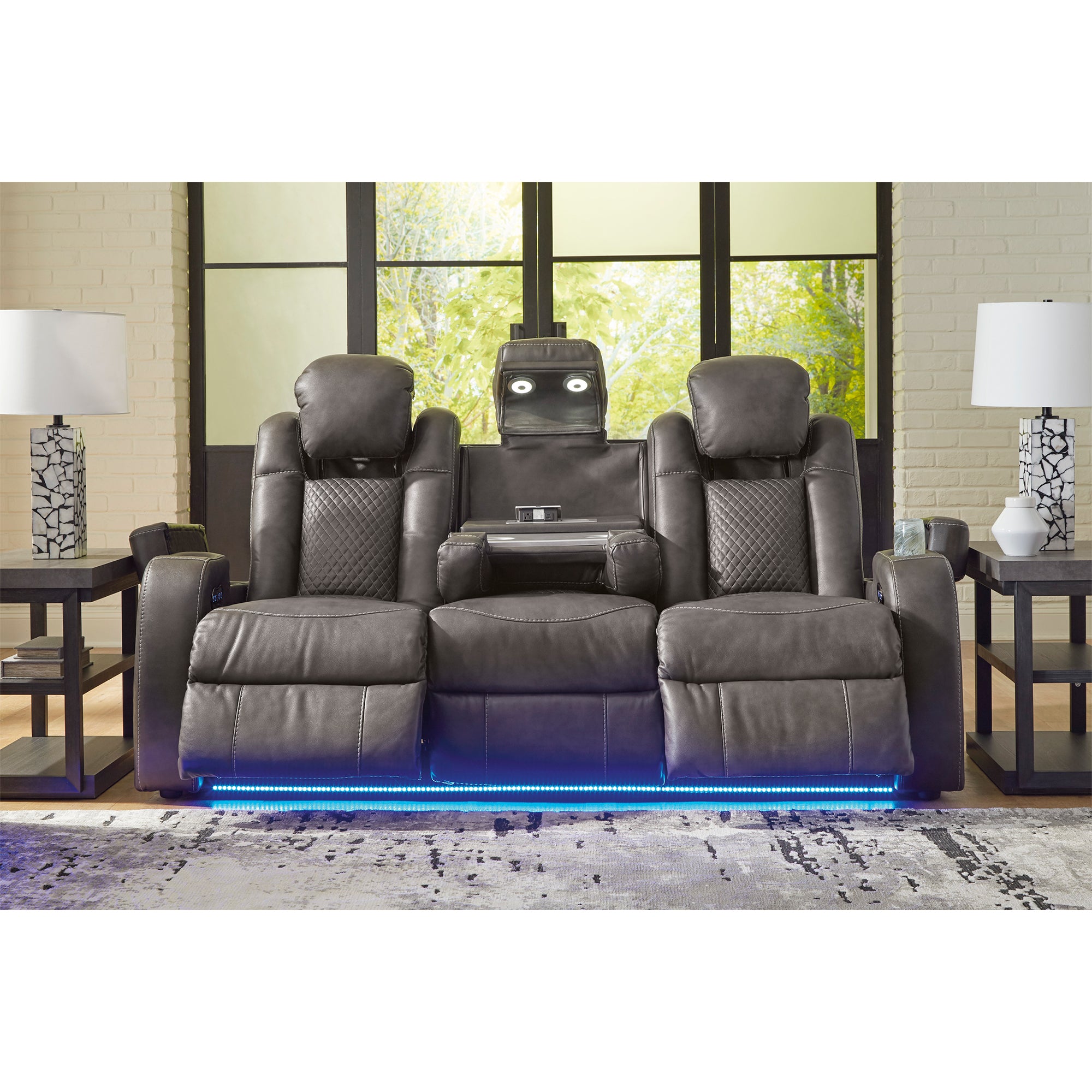 Fyne-Dyme Dual Power Reclining Sofa and Loveseat