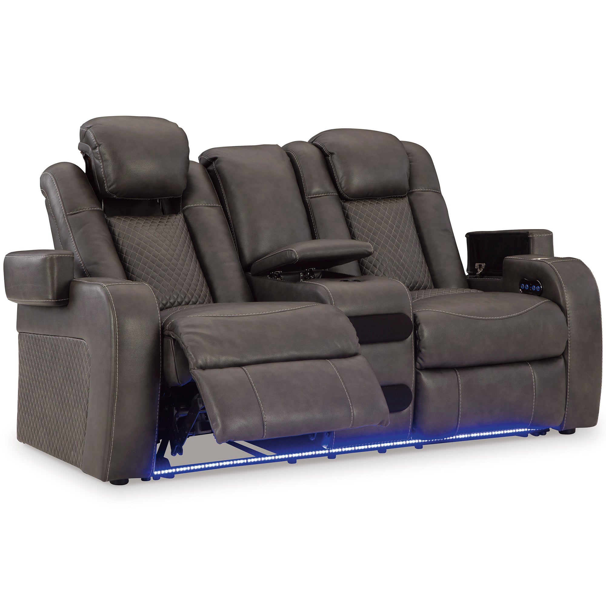 Fyne-Dyme Dual Power Reclining Loveseat with Console