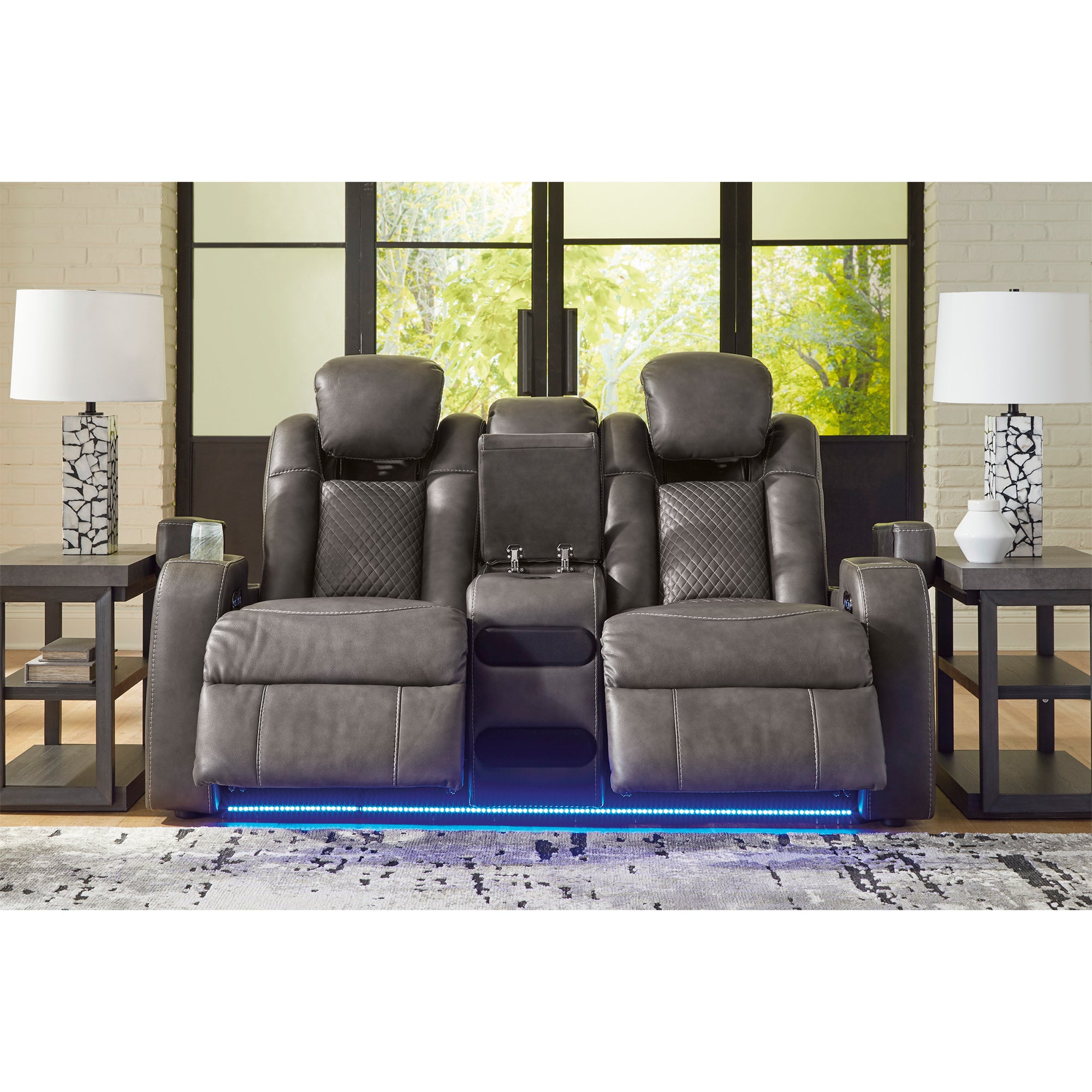 Fyne-Dyme Dual Power Reclining Sofa and Loveseat