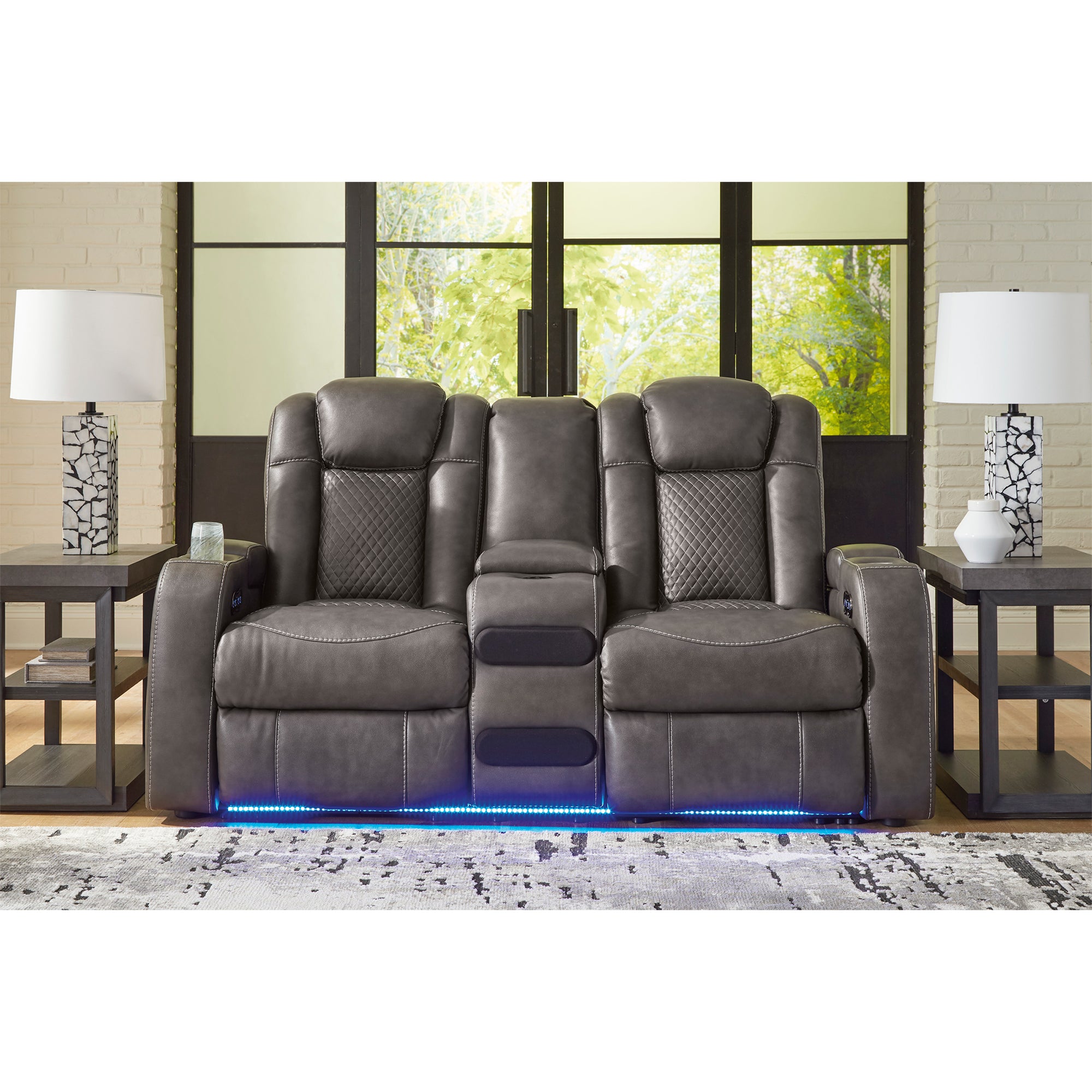 Fyne-Dyme Dual Power Reclining Sofa and Loveseat