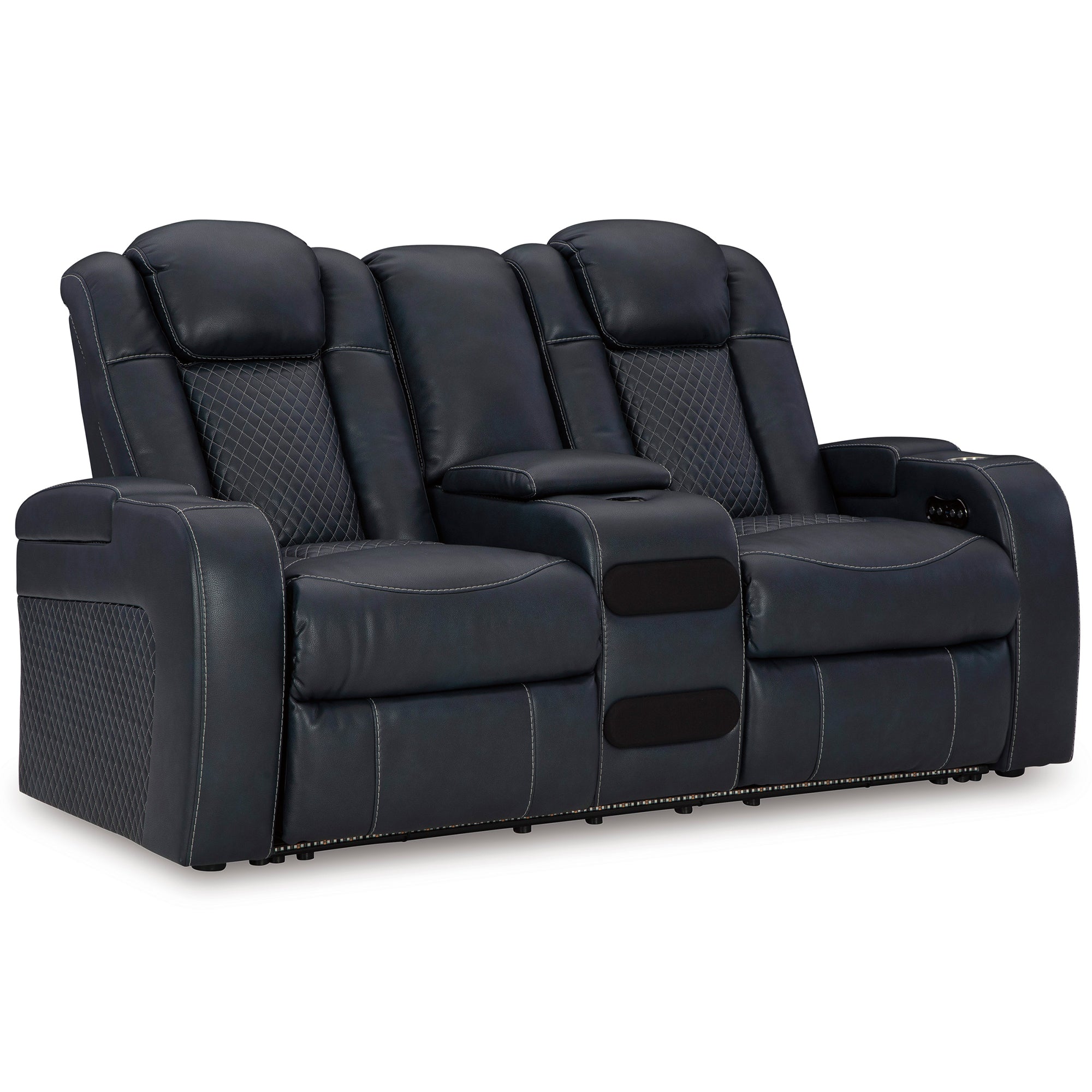 Fyne-Dyme Dual Power Reclining Loveseat with Console