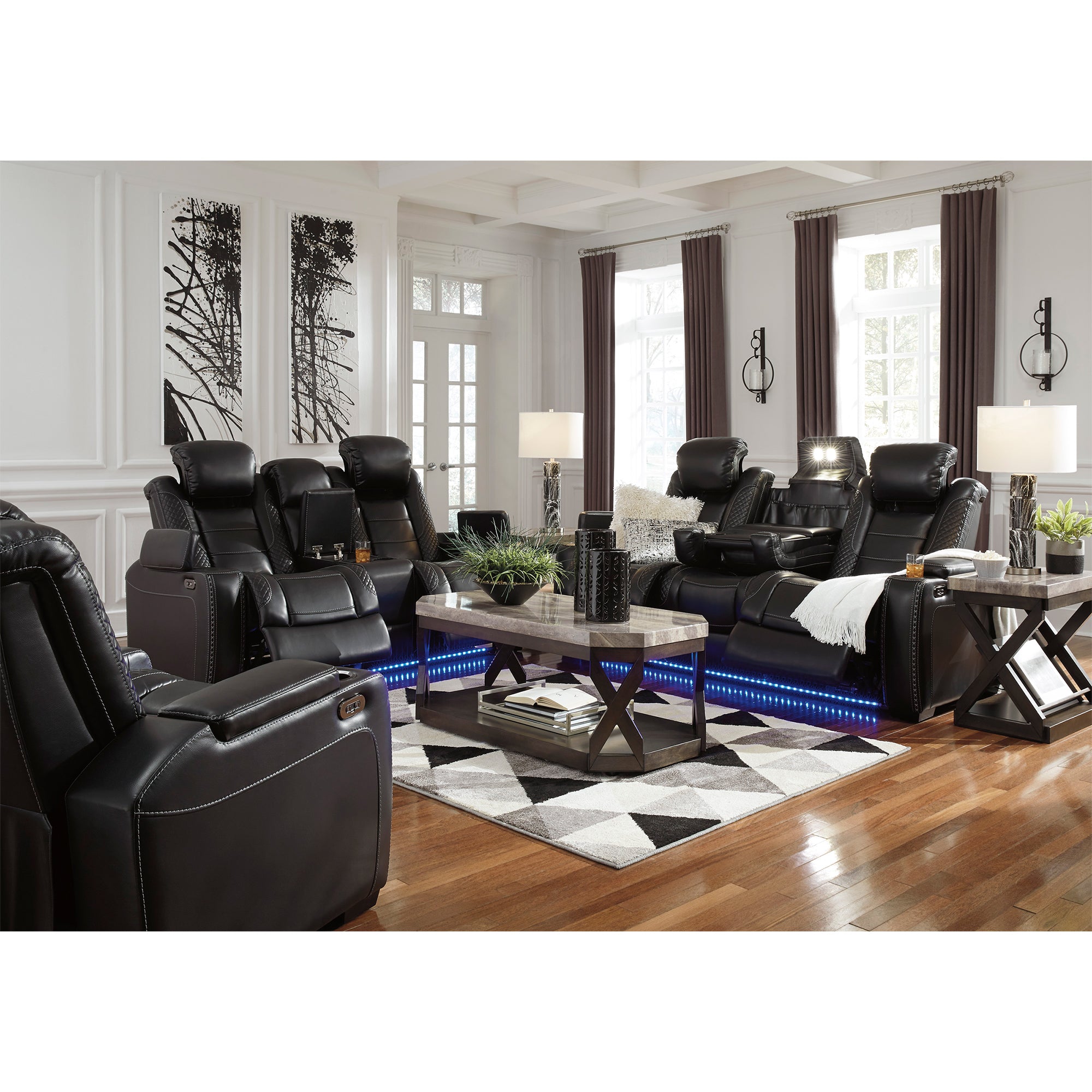 Party Time Power Reclining Sofa and Loveseat