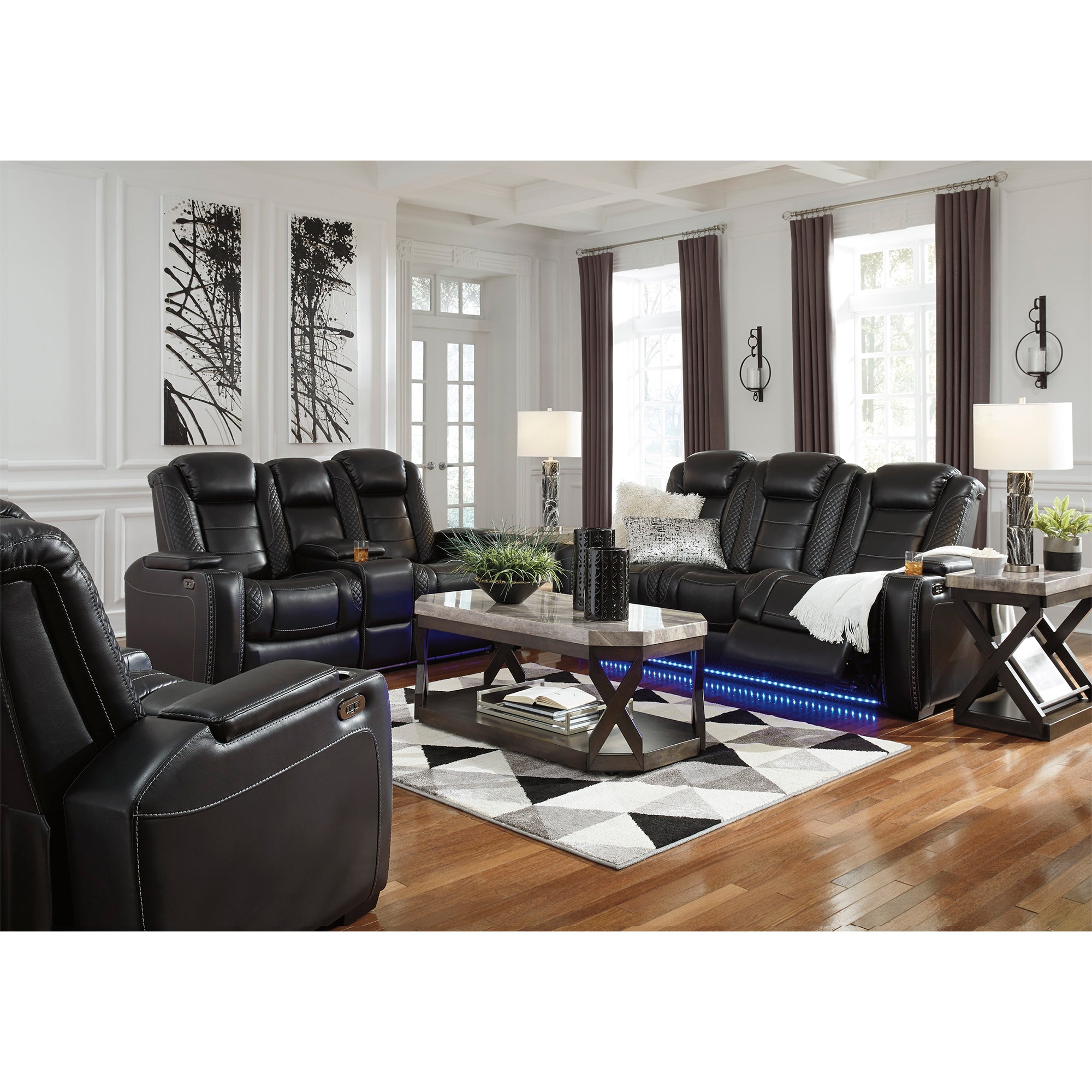 Party Time Power Reclining Sofa and Loveseat