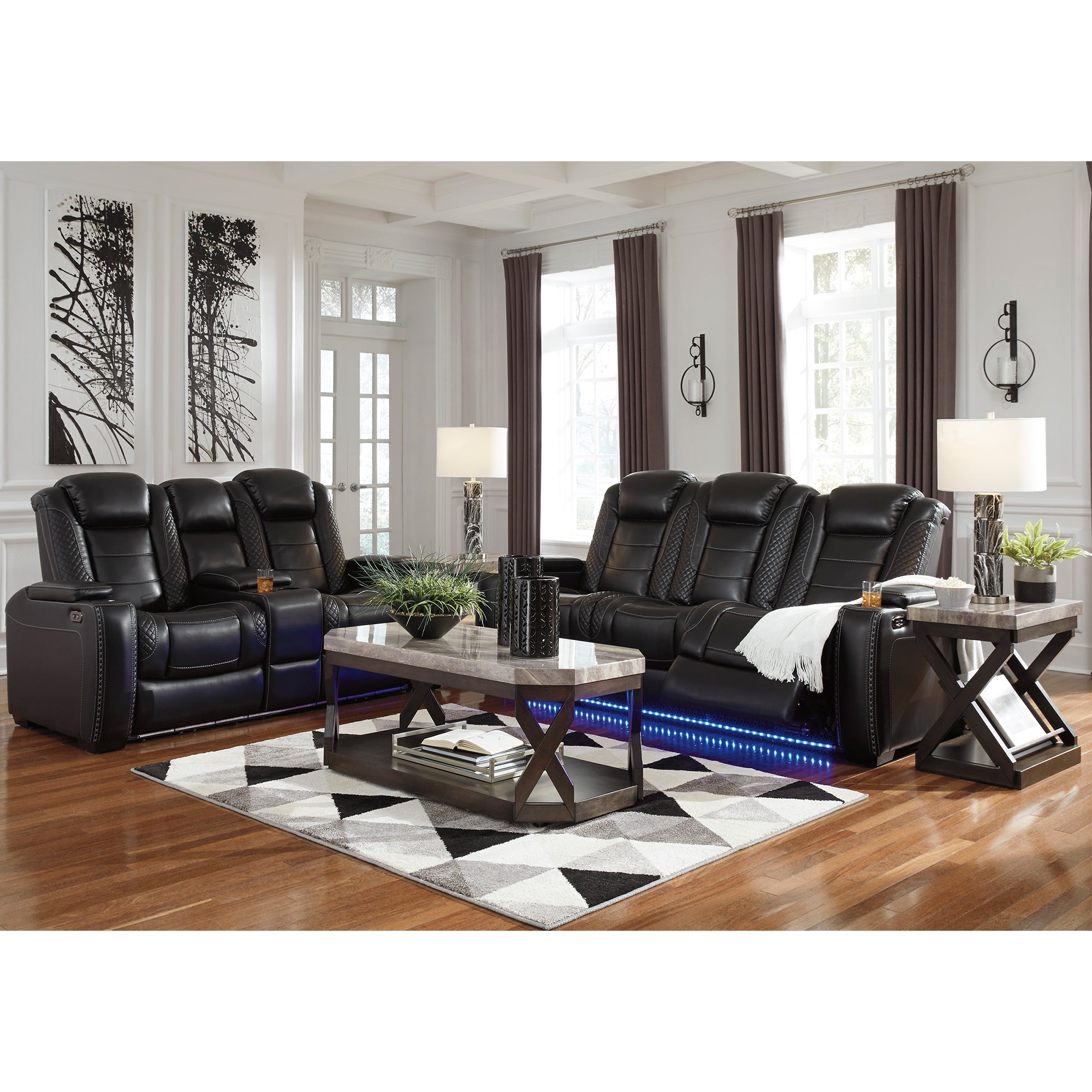 Party Time Power Reclining Sofa and Loveseat