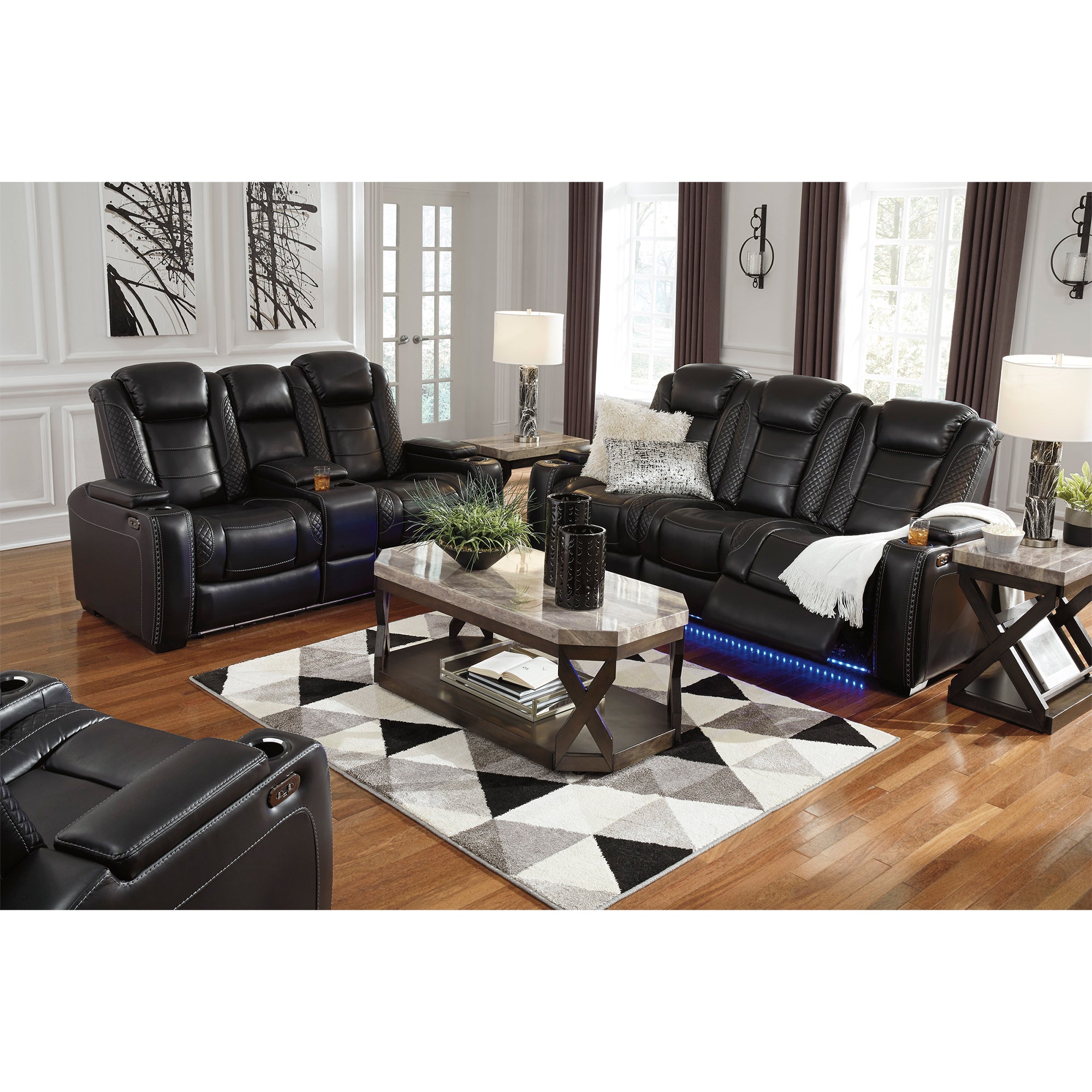 Party Time Power Reclining Sofa and Loveseat