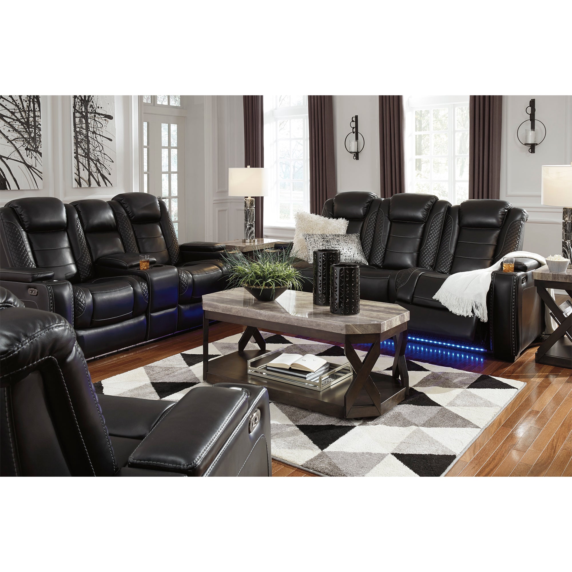 Party Time Power Reclining Sofa and Loveseat