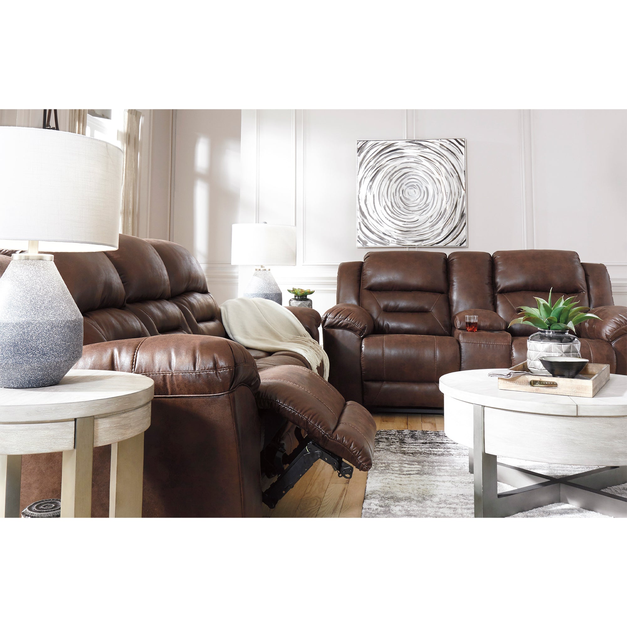 Stoneland Manual Reclining Sofa and Loveseat