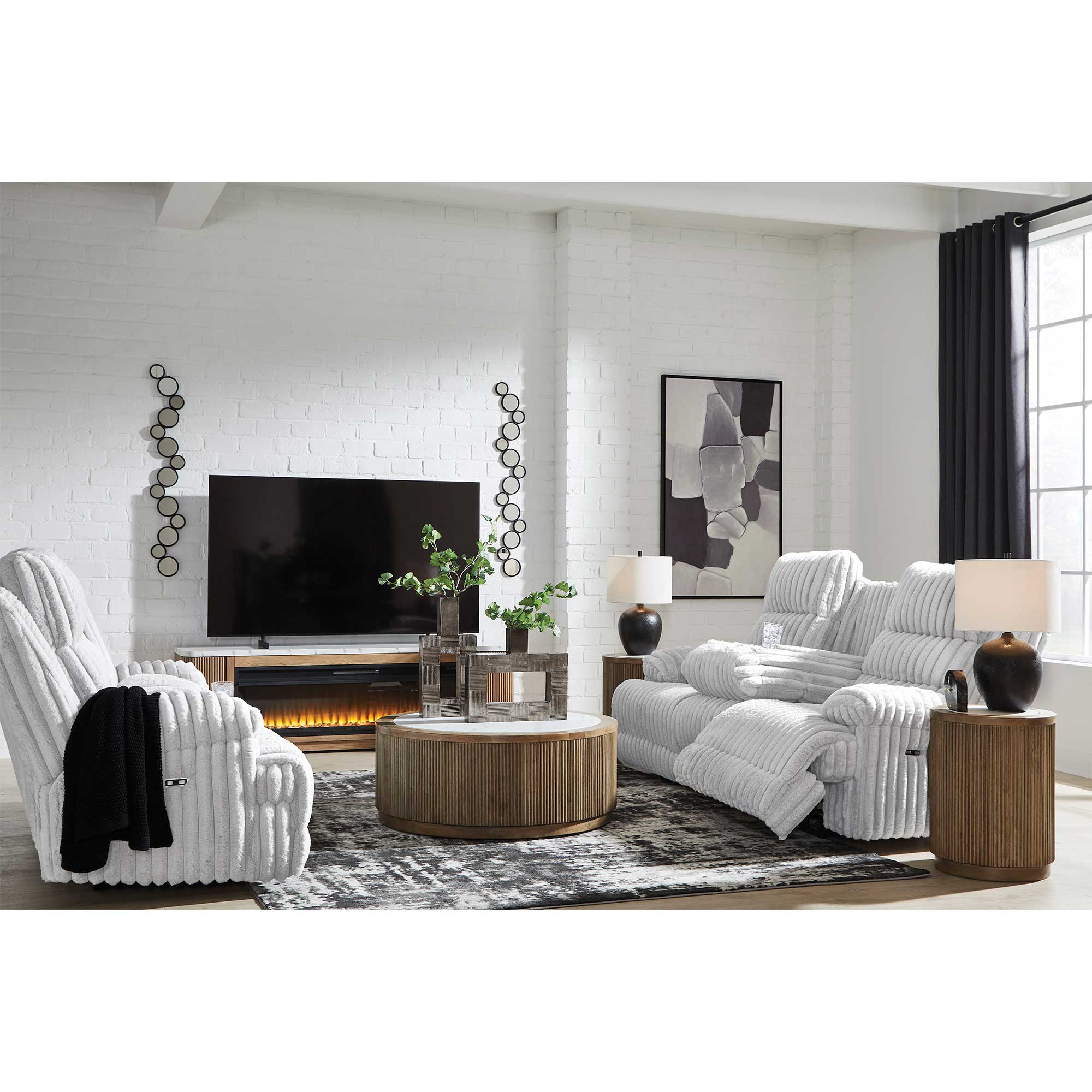 Rhines Falls Power Reclining Sofa and Loveseat Set