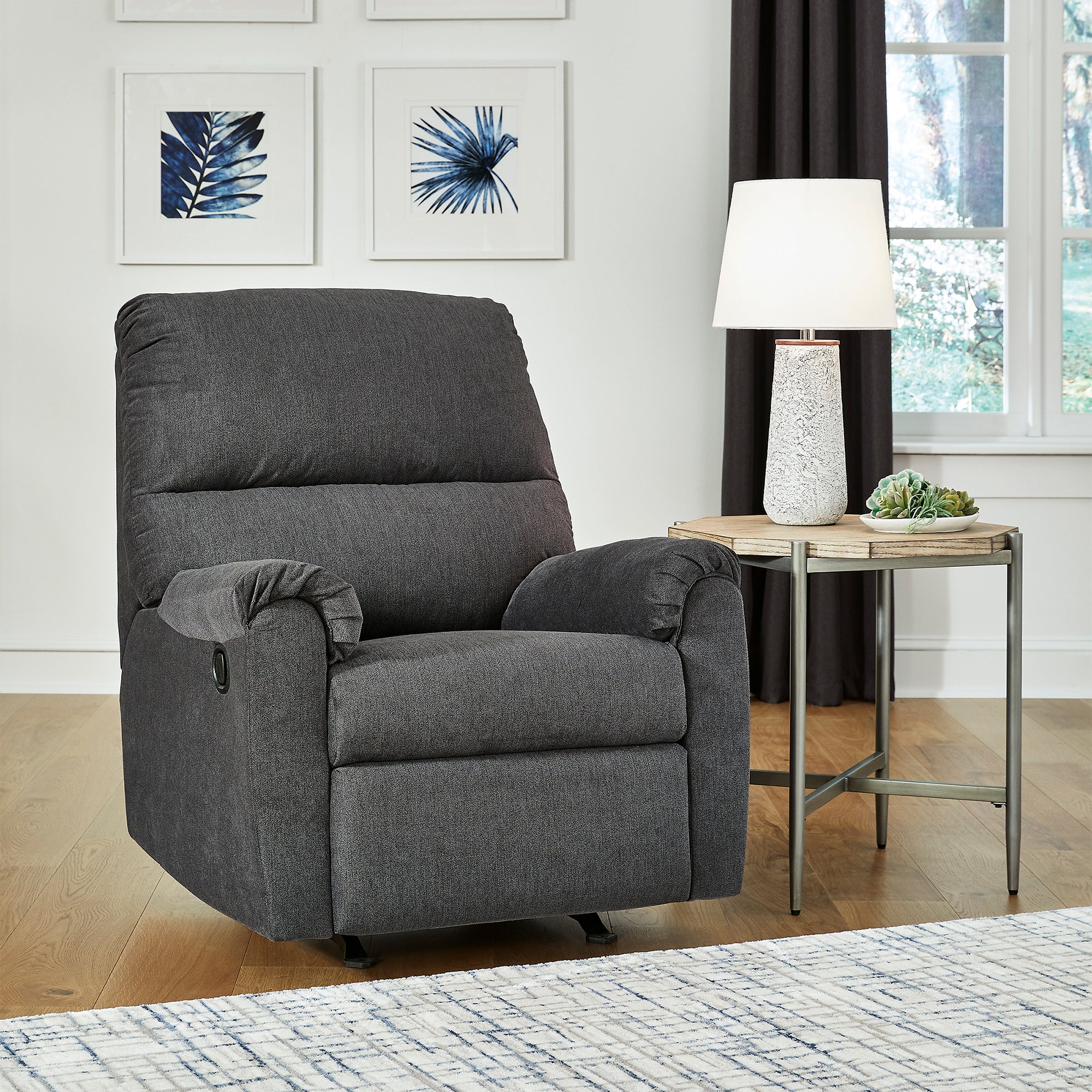 Miravel Recliner in Gunmetal Color