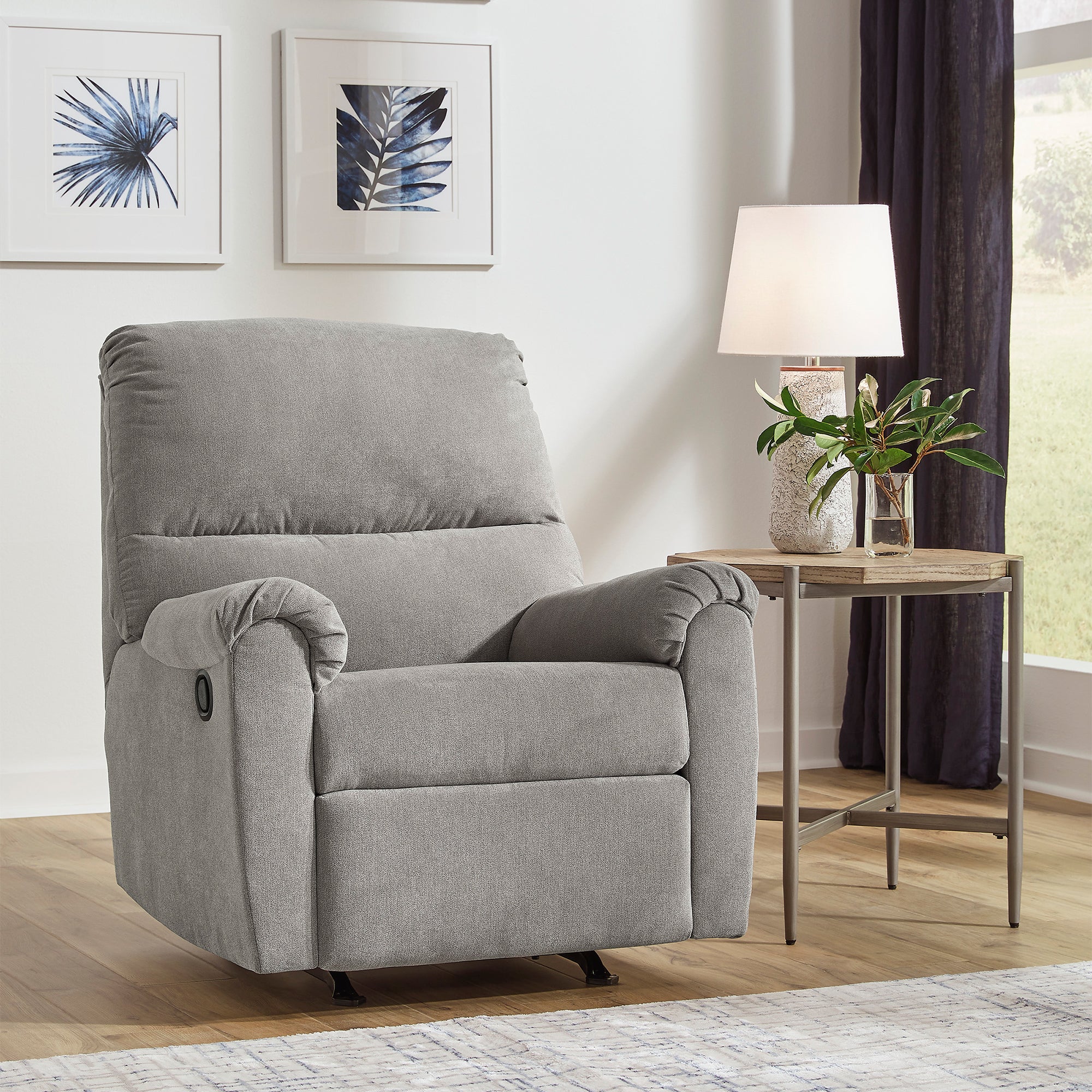 Miravel Rocker Recliner in Slate Color