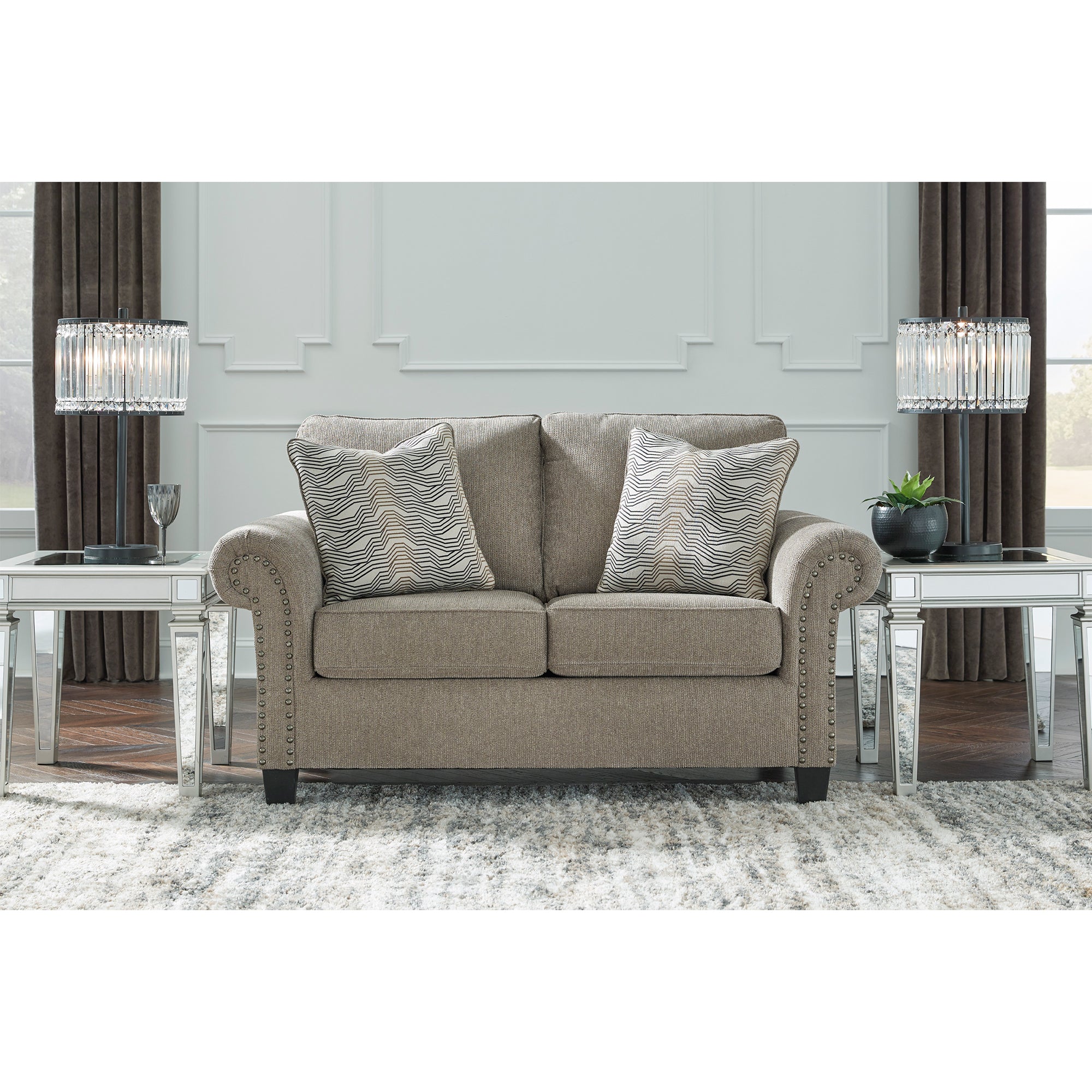 Shewsbury Pewter Sofa and Loveseat