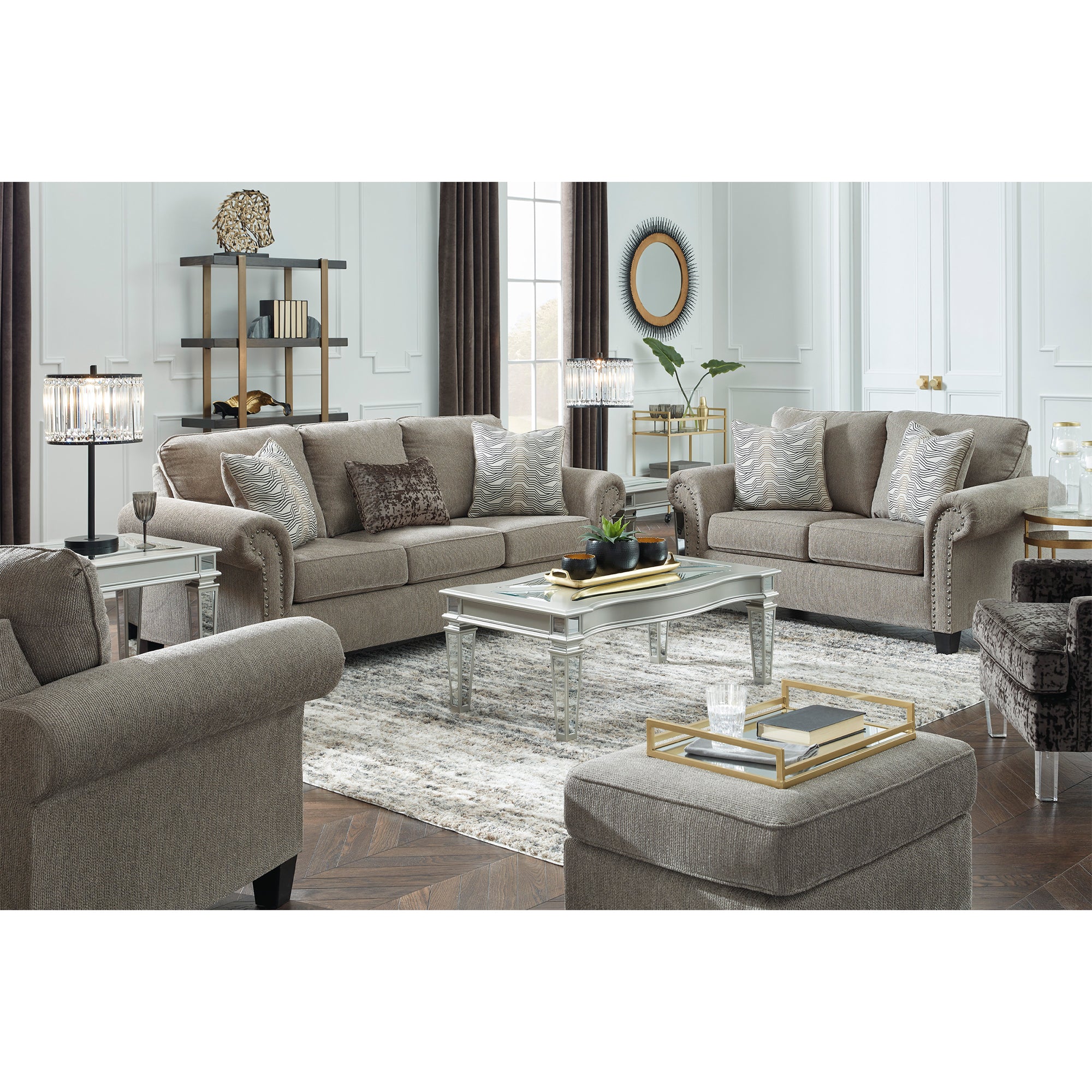 Shewsbury Pewter Sofa and Loveseat