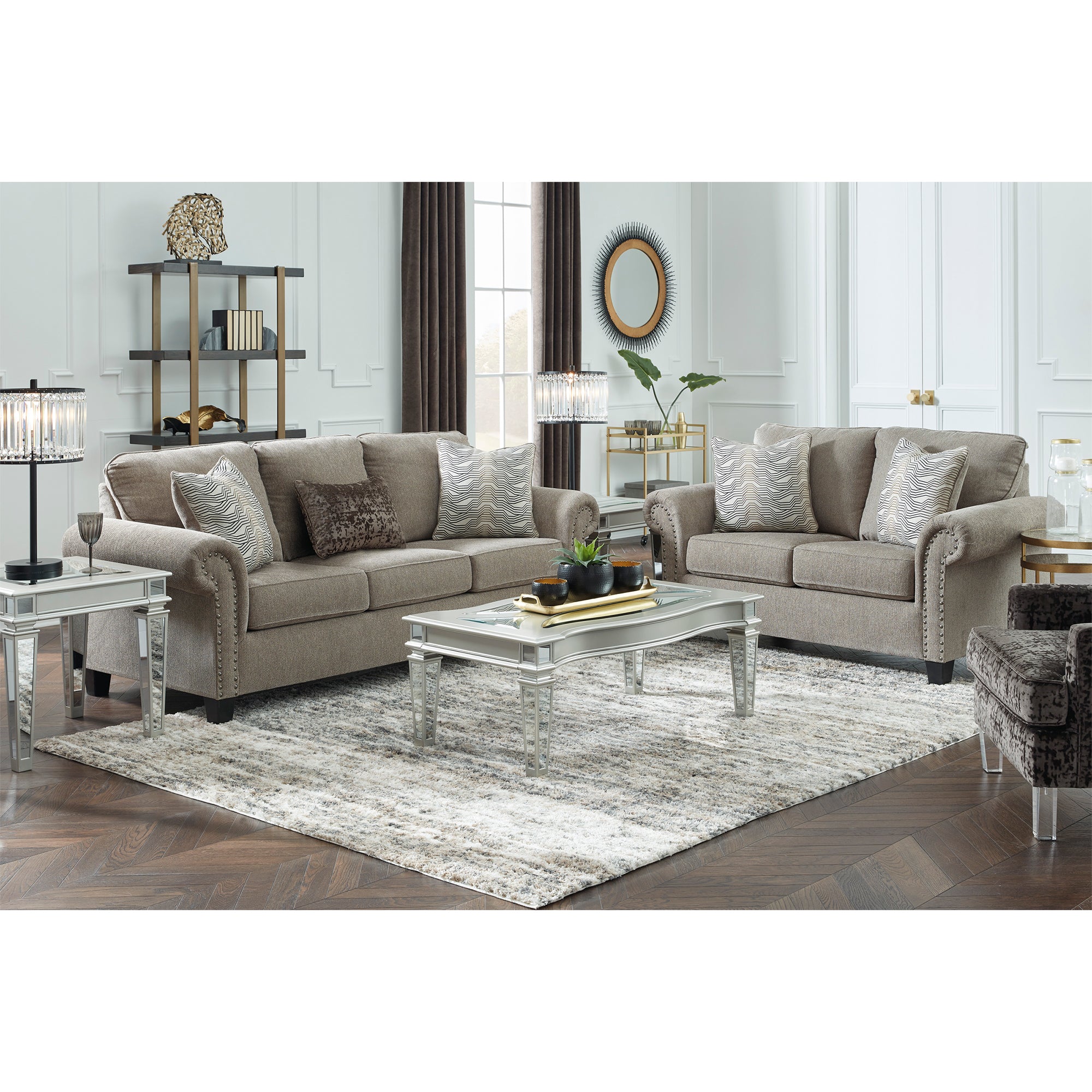 Shewsbury Pewter Sofa and Loveseat