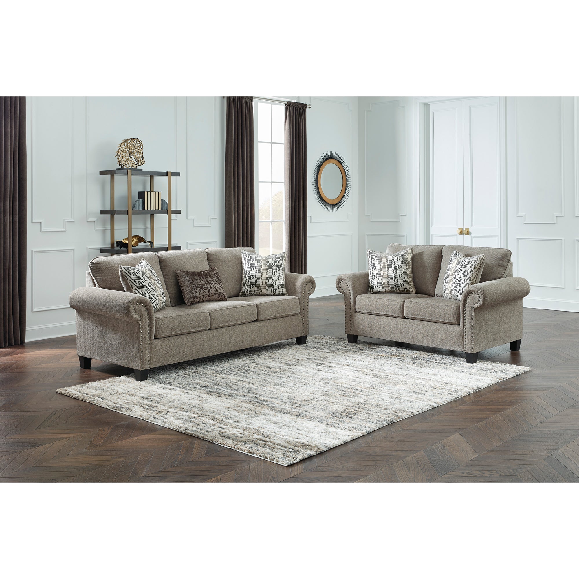 Shewsbury Pewter Sofa and Loveseat