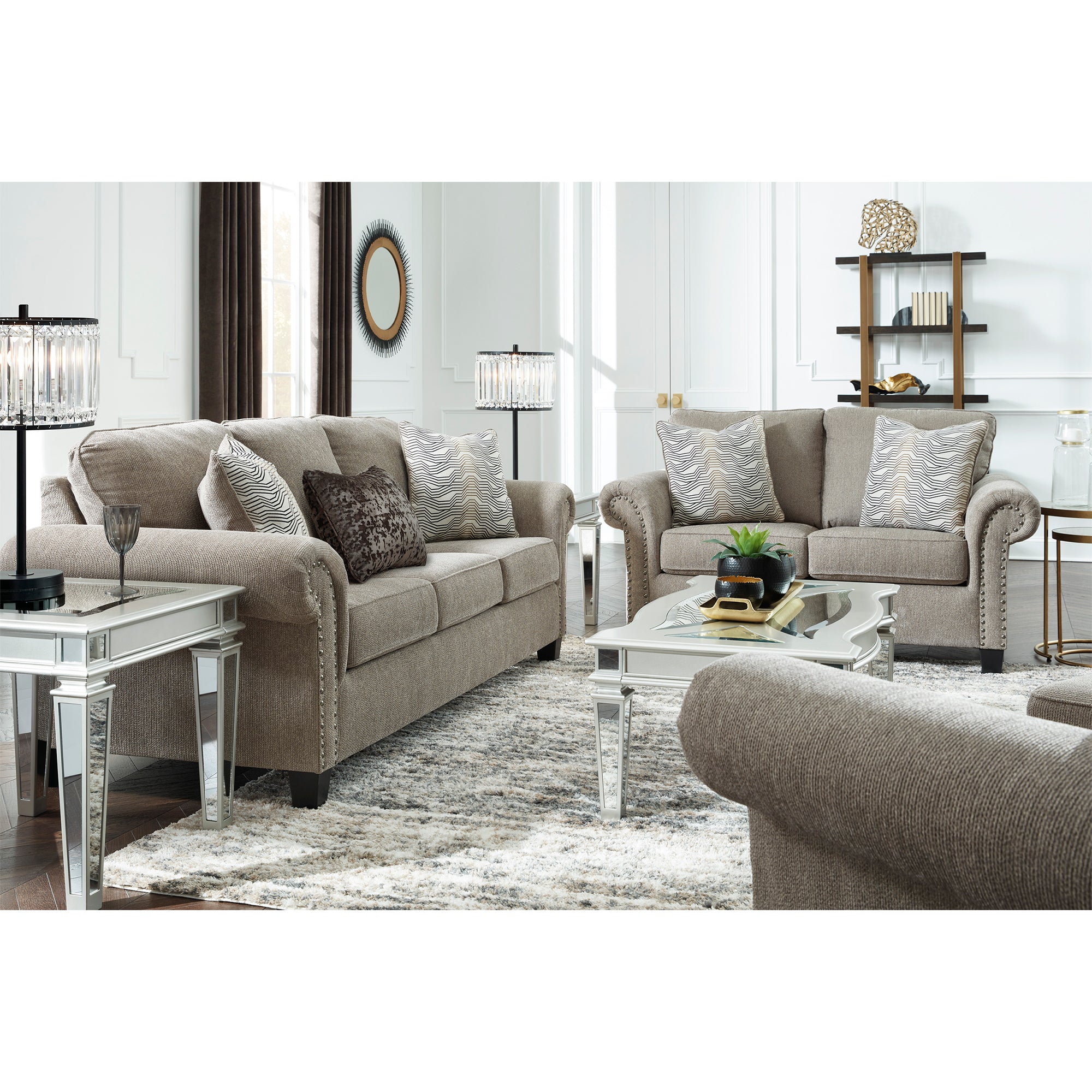 Shewsbury Pewter Sofa and Loveseat