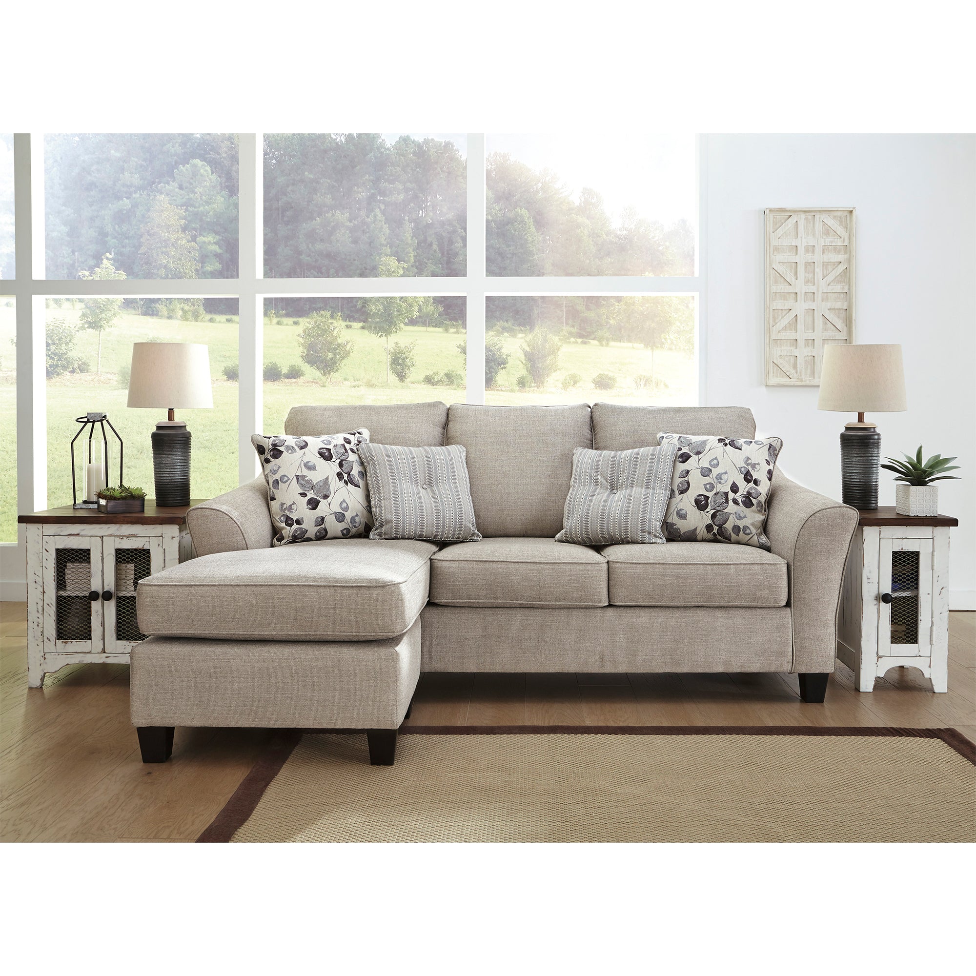 Abney Sofa Chaise, Chair, and Ottoman