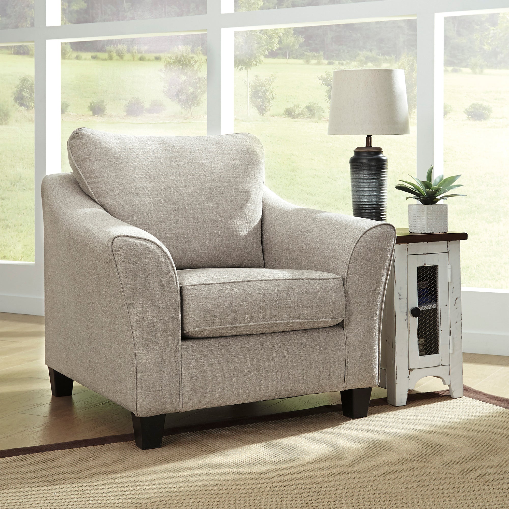 Abney Sofa Chaise, Chair, and Ottoman