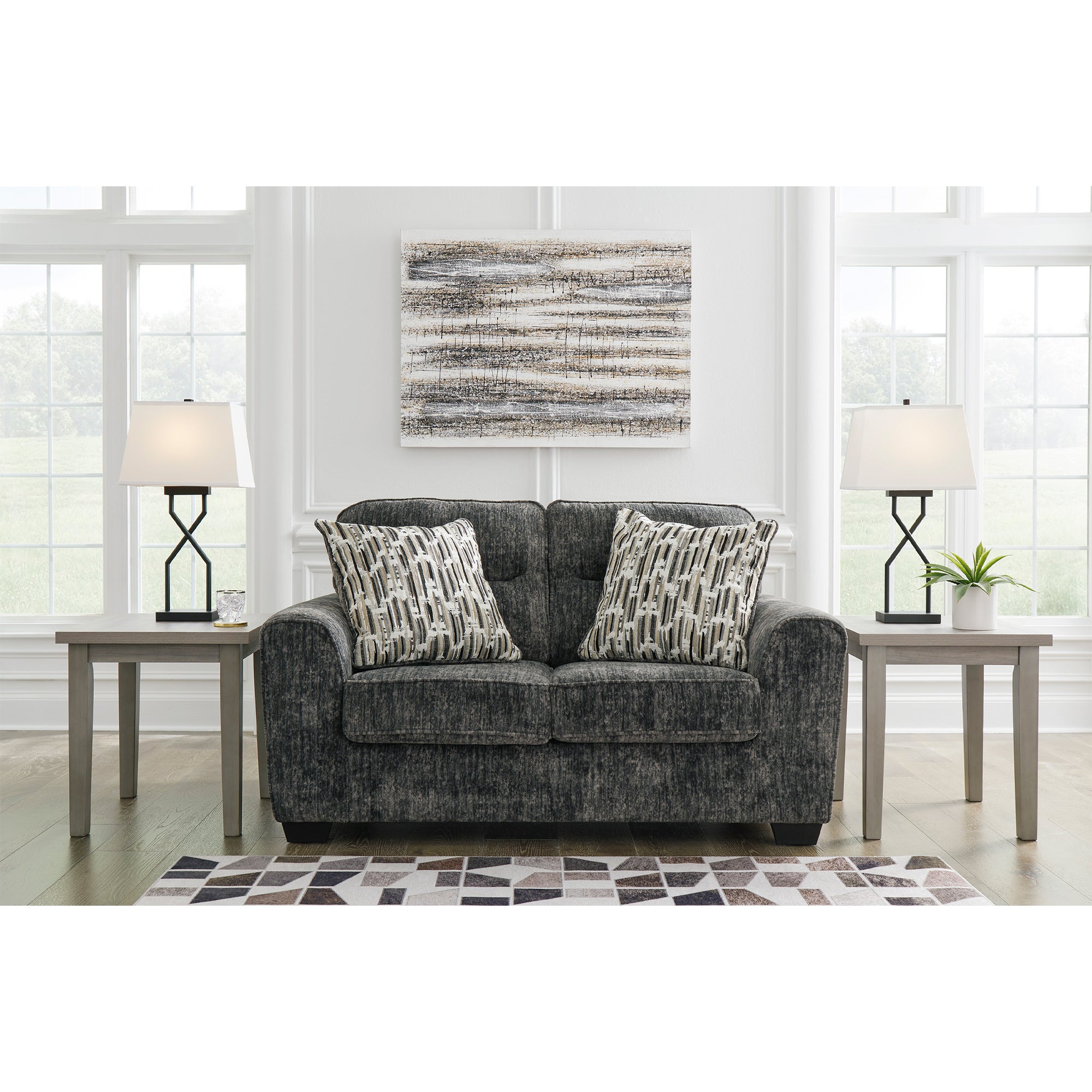 Lonoke Loveseat in Gunmetal Color