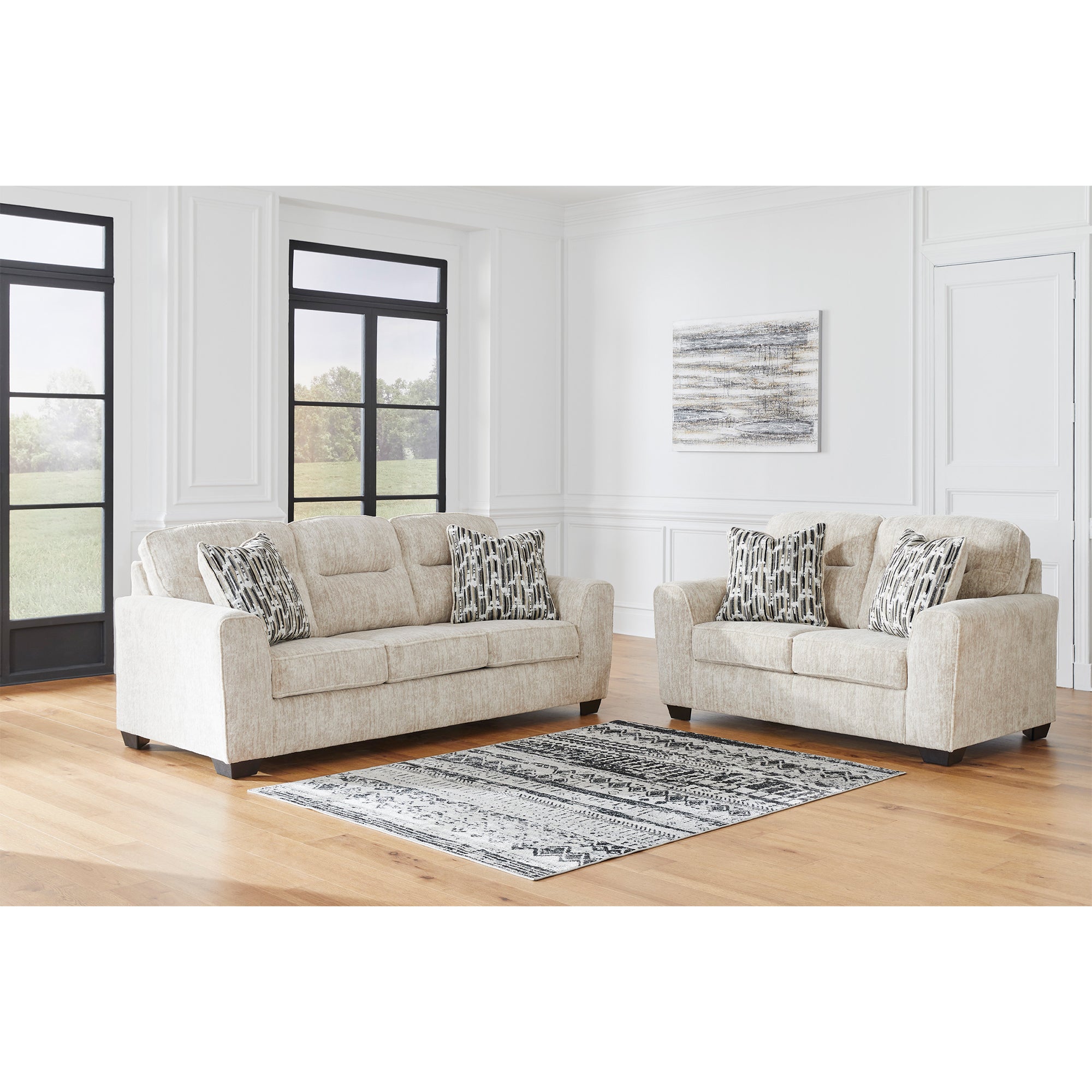 Lonoke Sofa and Loveseat in Parchment Color