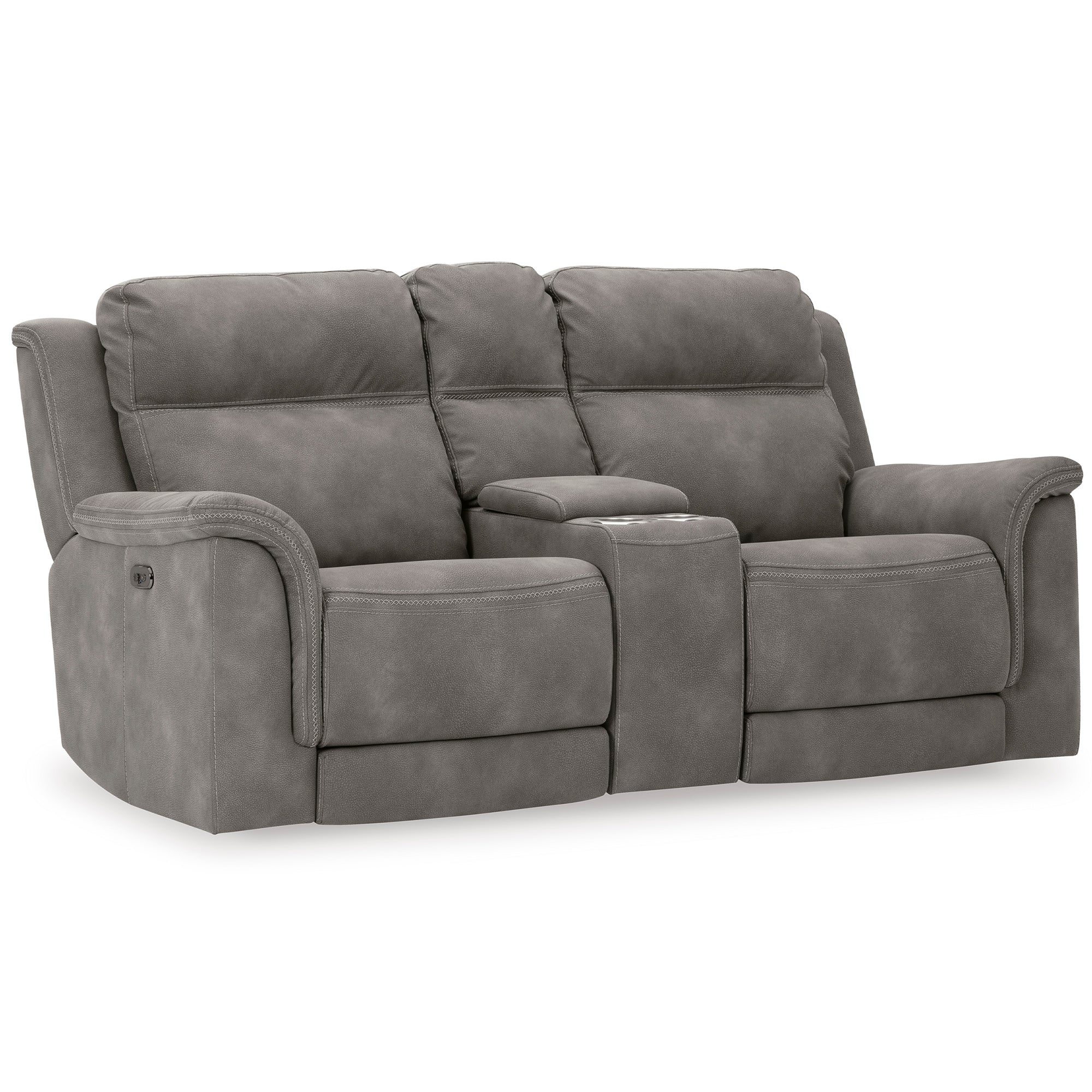 Next-gen Durapella Power Recliner Loveseat with Console and adjustable Headrest