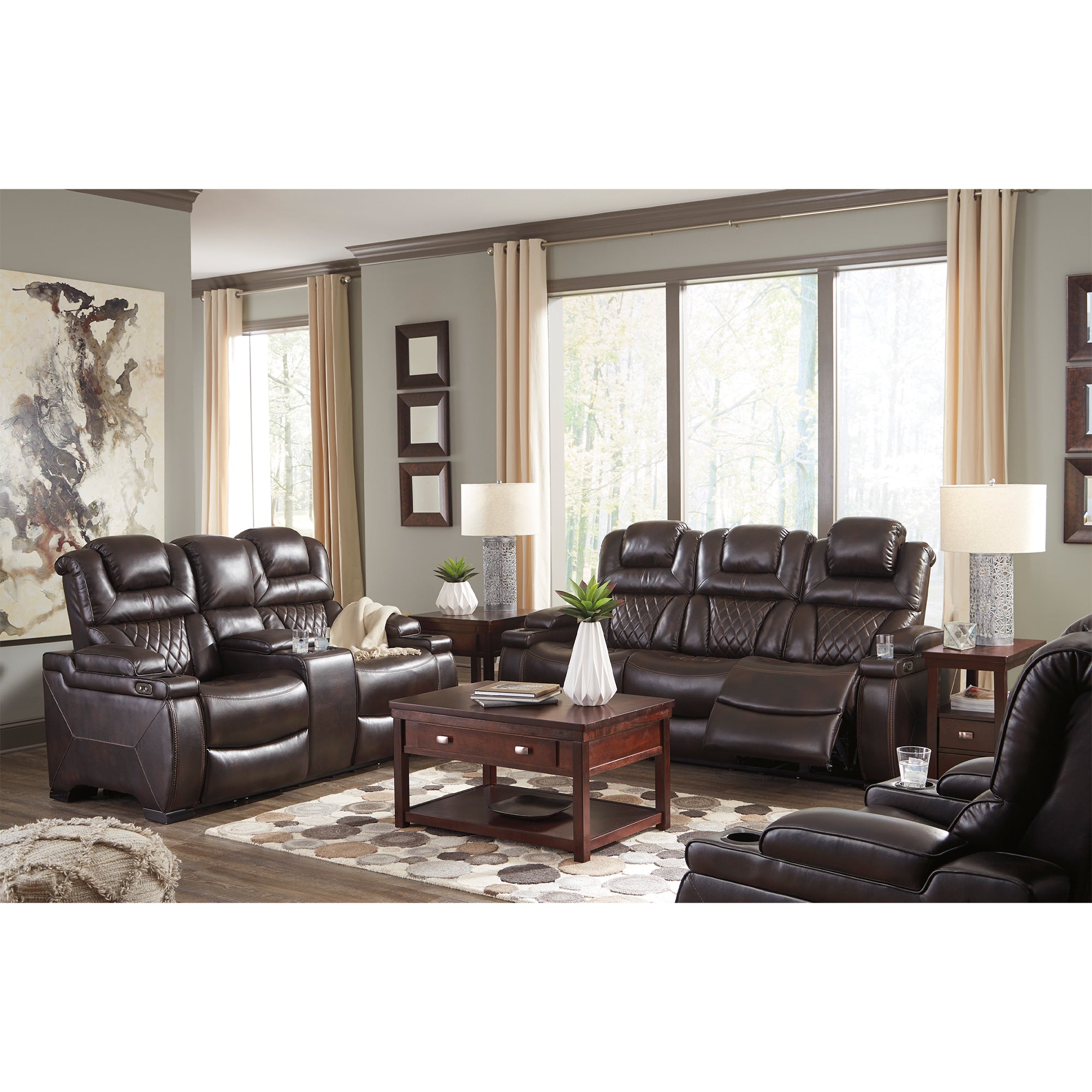 Warnerton Power Reclining Sofa and Loveseat