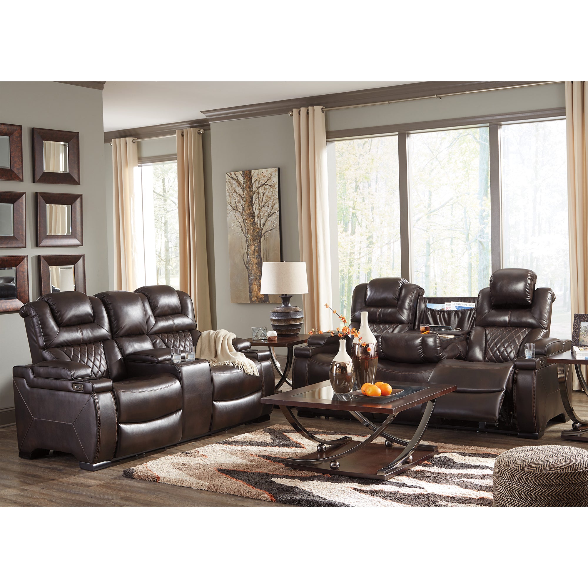 Warnerton Power Reclining Sofa and Loveseat