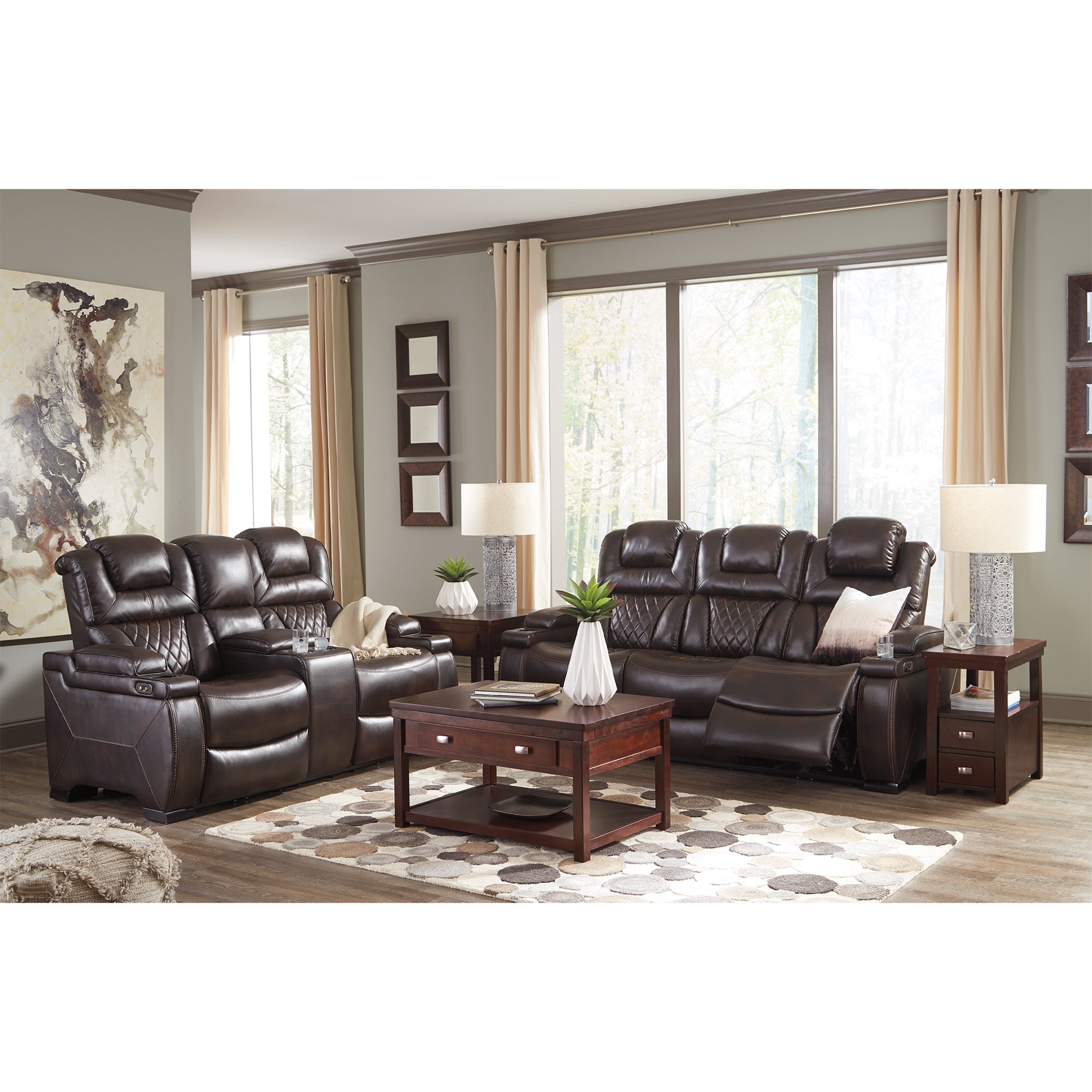 Warnerton Power Reclining Sofa and Loveseat