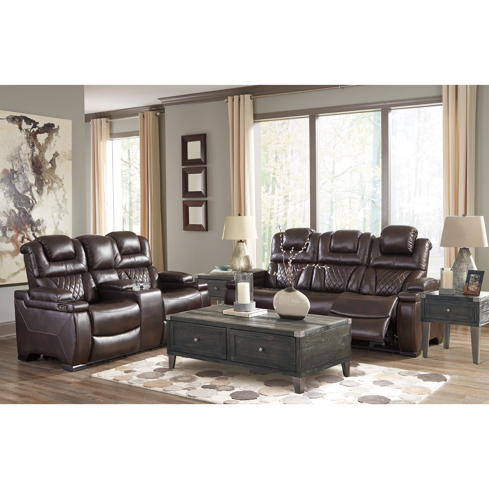 Warnerton Power Reclining Sofa and Loveseat