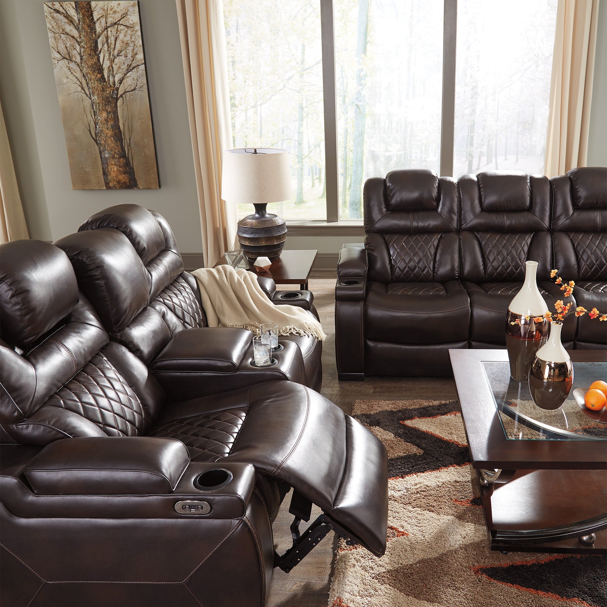 Warnerton Power Reclining Sofa and Loveseat