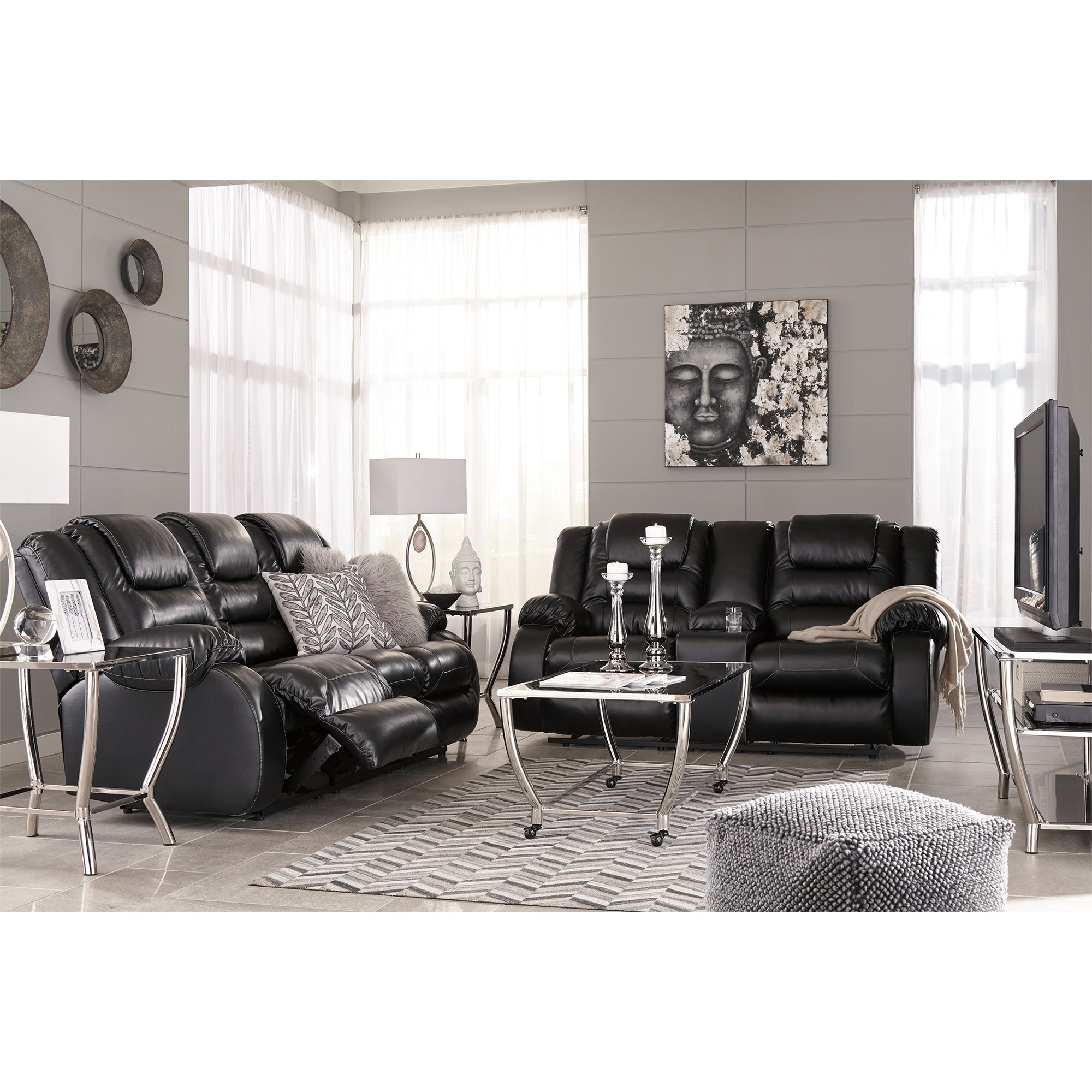 Vacherie Manual Reclining Sofa and Loveseat Set