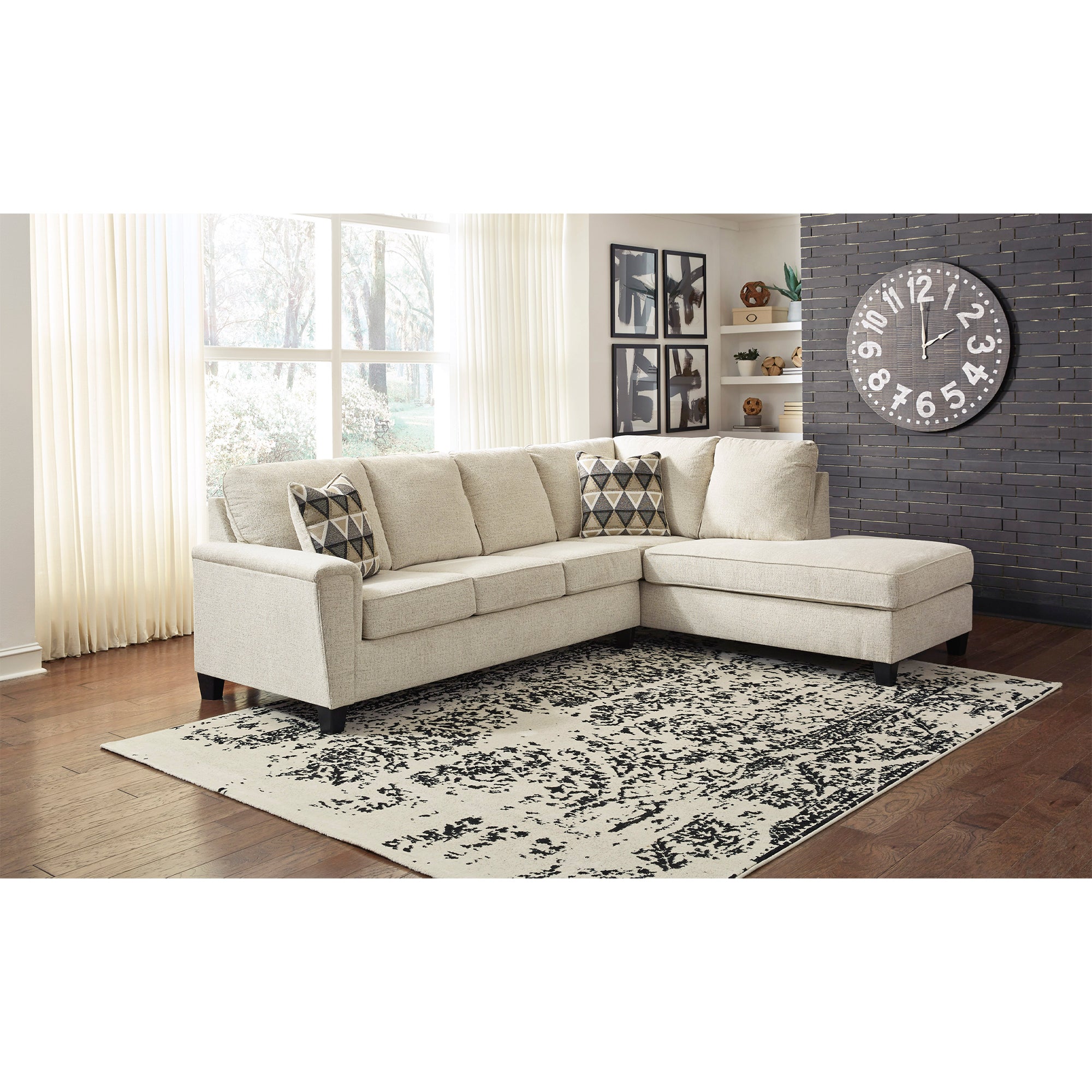 Abinger 2-Piece Sectional with Chaise in Natural Color