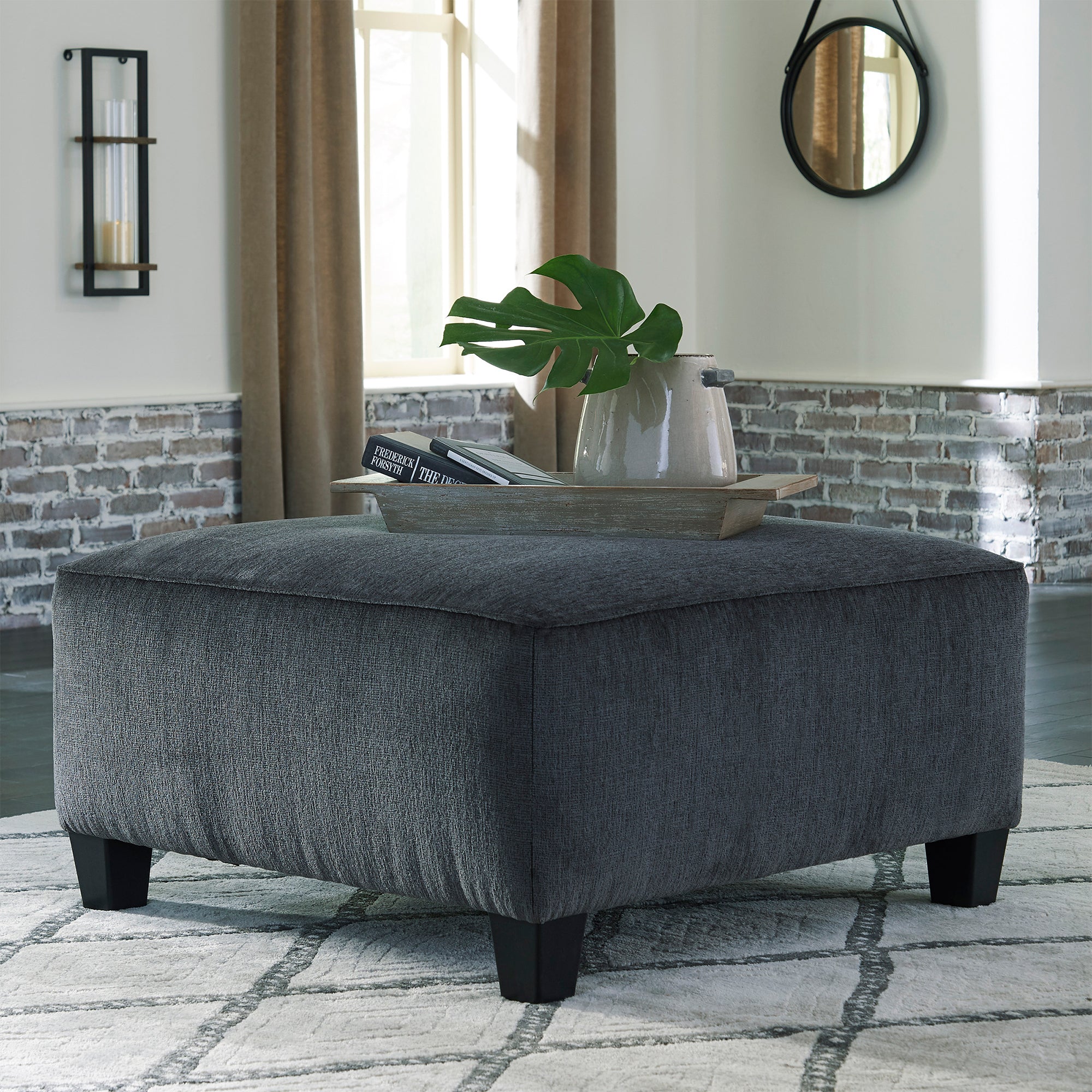 Abinger Oversized Accent Ottoman in Smoke Color