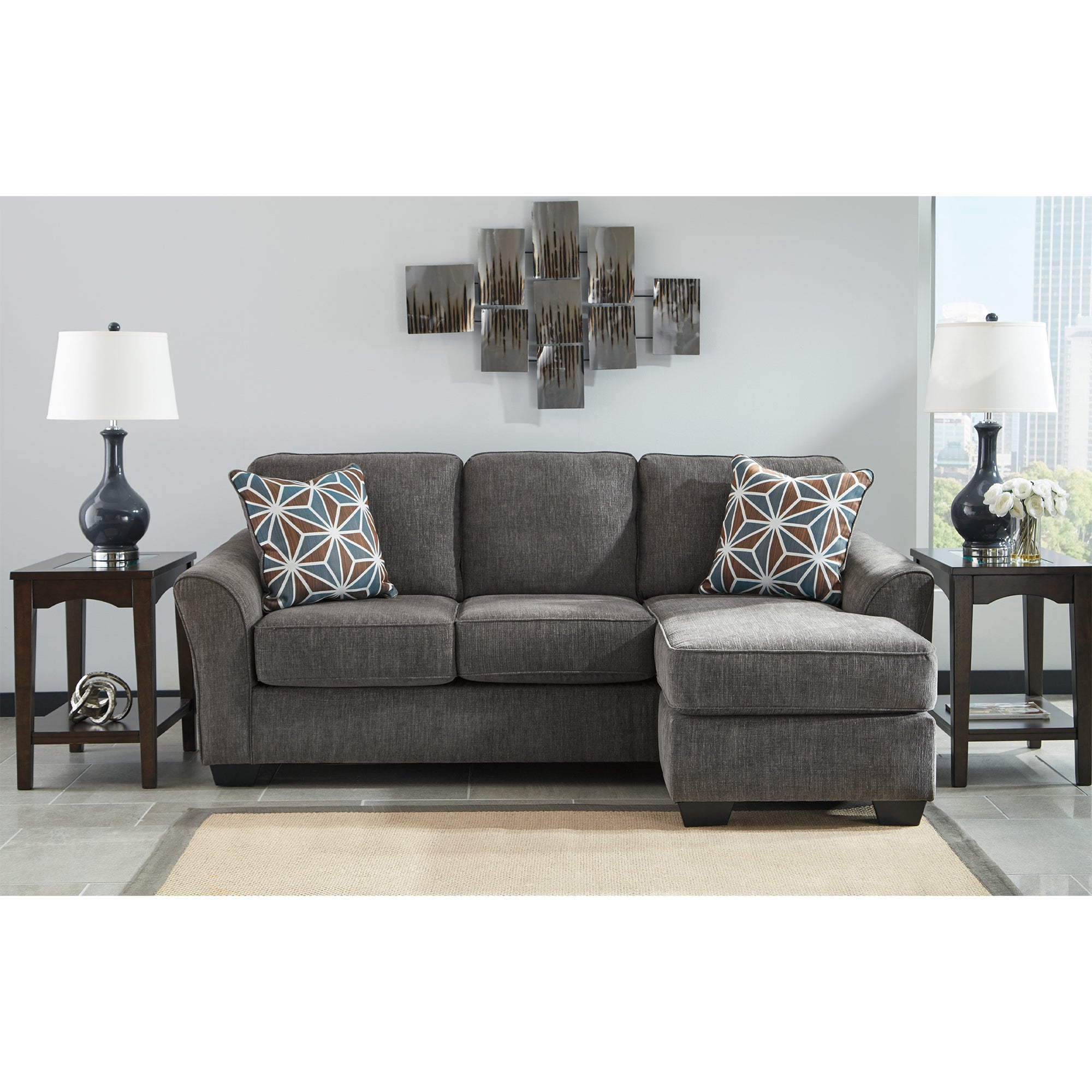 Brise Sofa Chaise in Slate Color