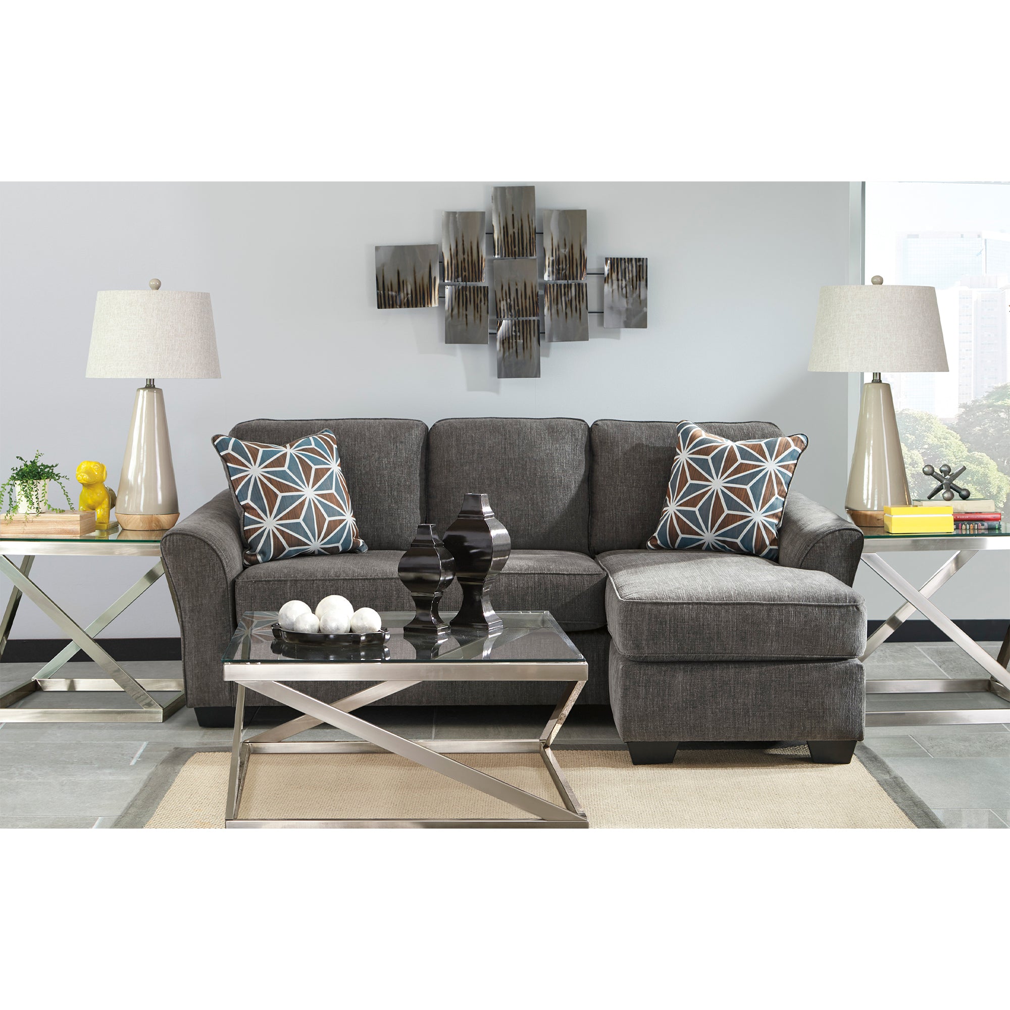 Brise Sofa Chaise in Slate Color