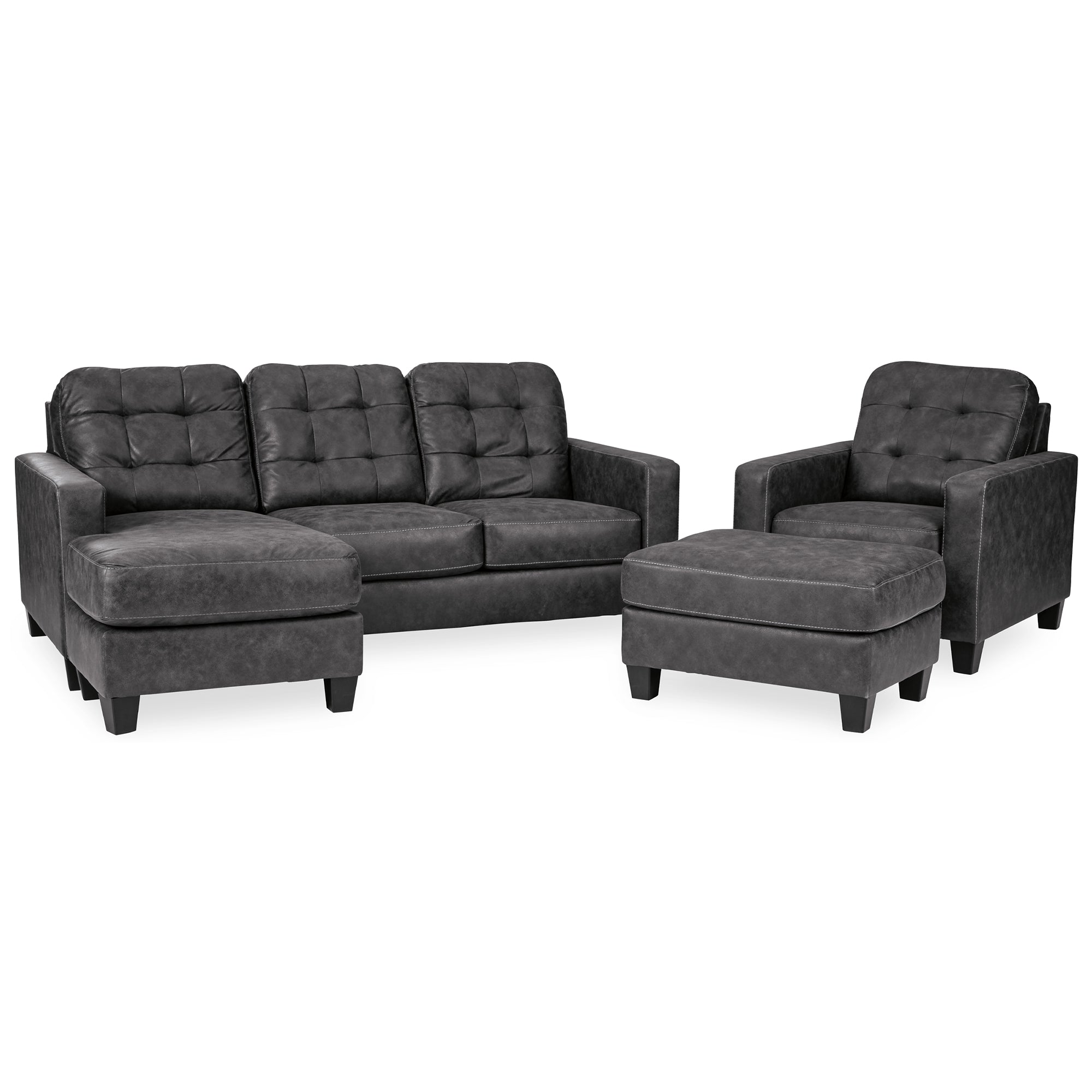 Venaldi Sofa Chaise, Chair, and Ottoman