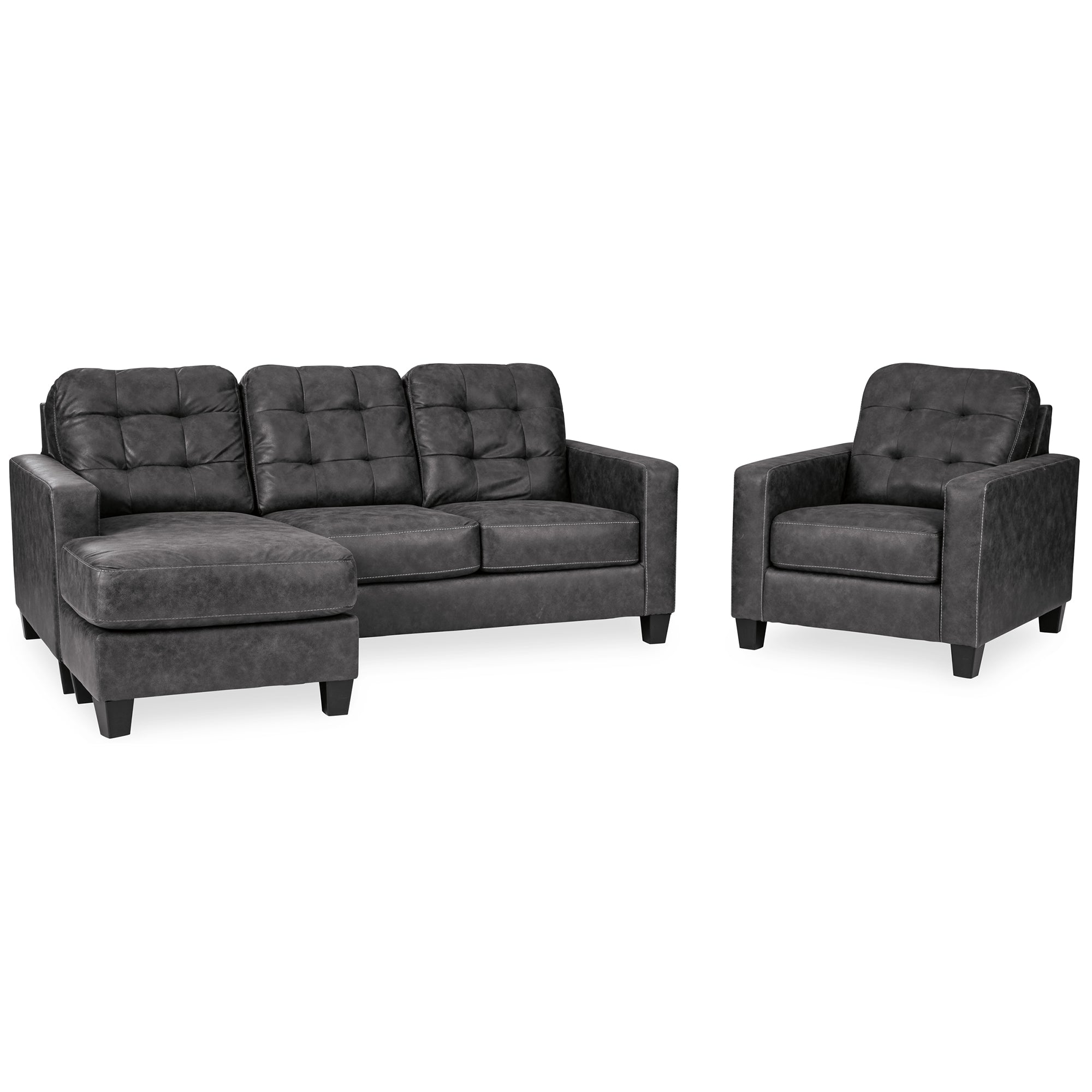 Venaldi Sofa Chaise, Chair, and Ottoman