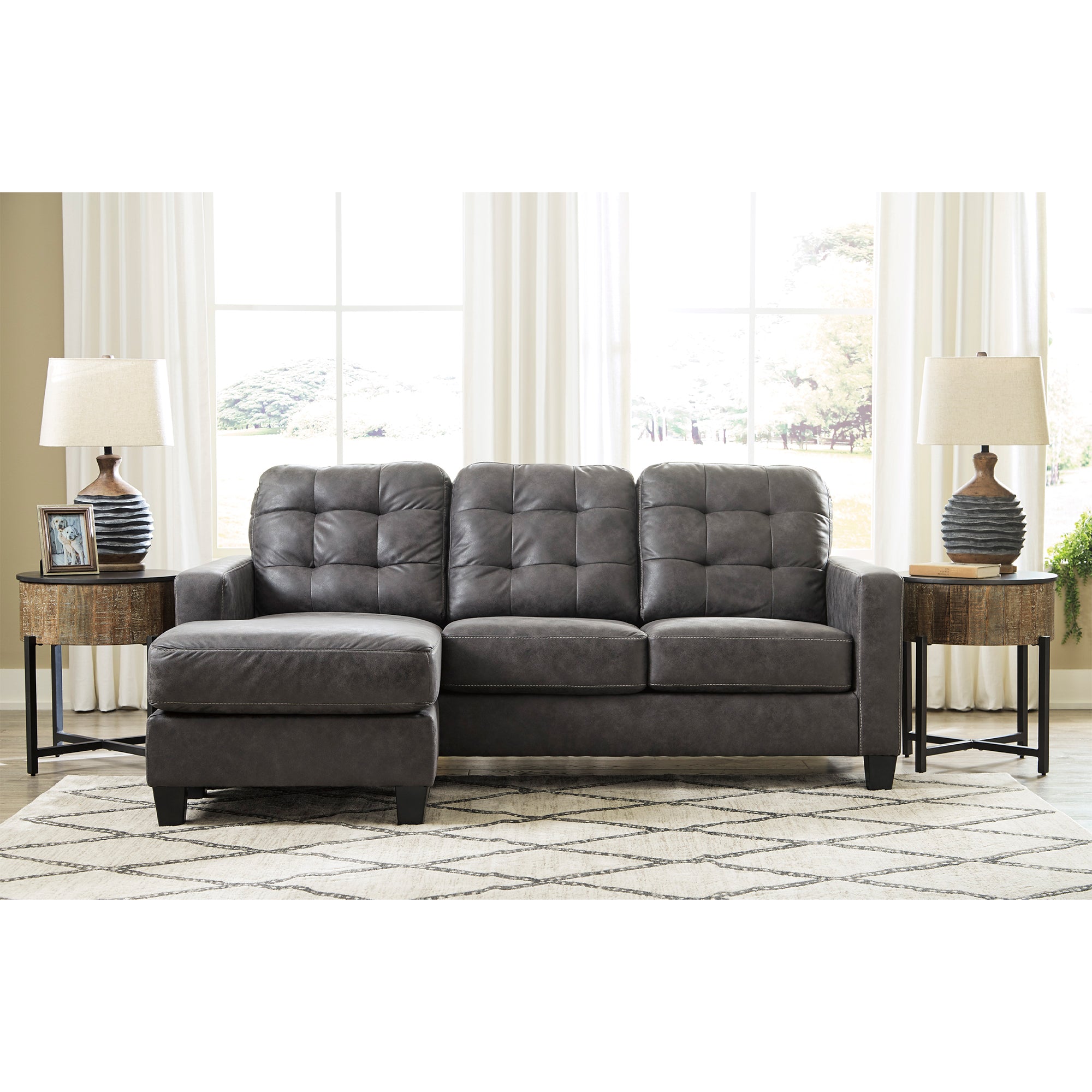 Venaldi Sofa Chaise, Chair, and Ottoman